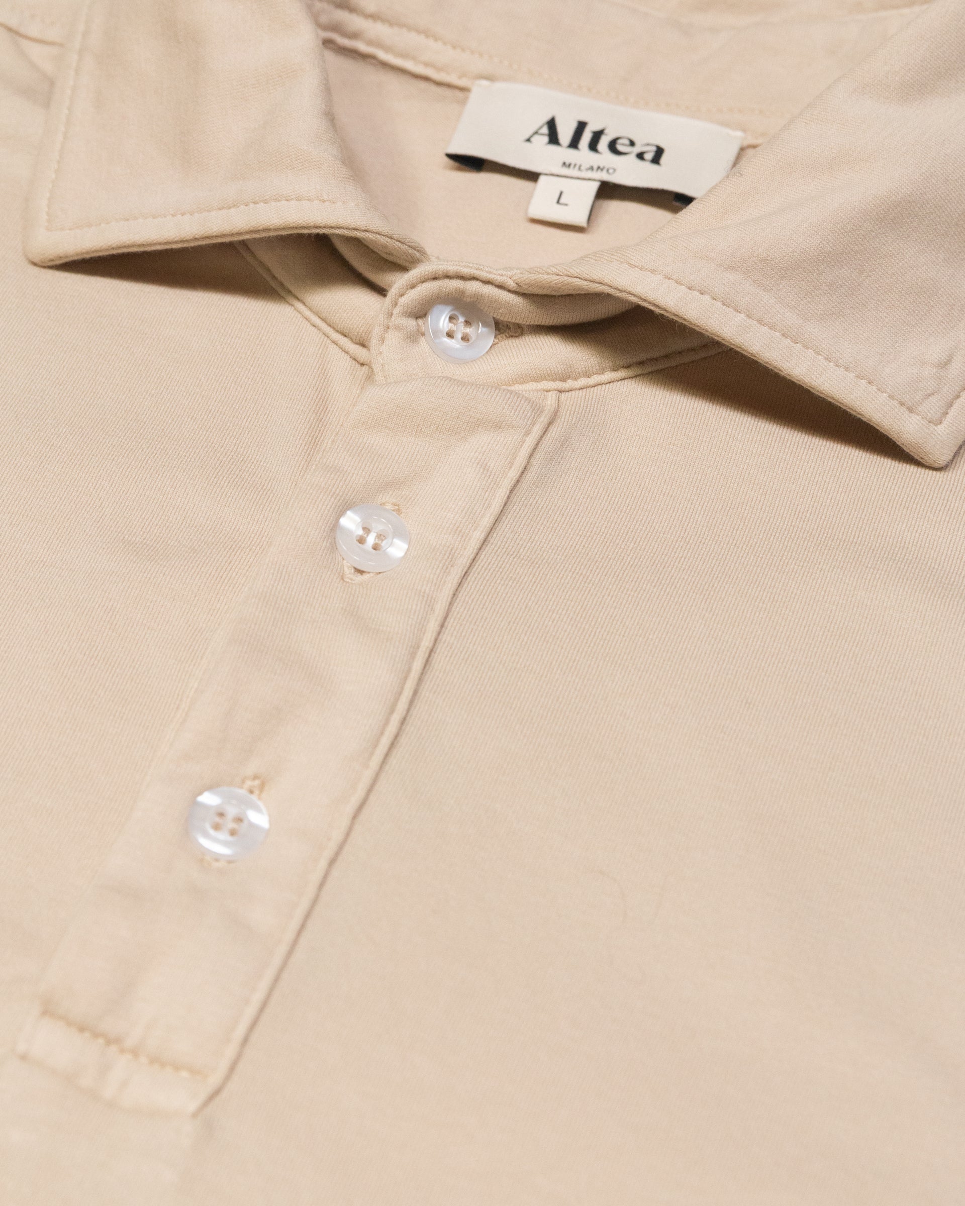Altea Greg polo beige in jersey di cotone elasticizzato