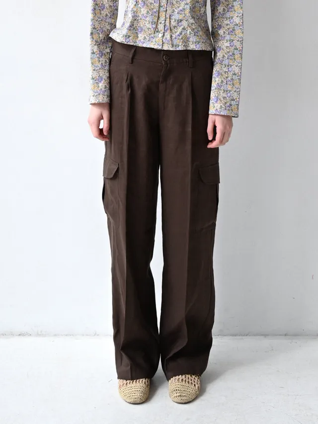 Giglio Tigrato Bowie I pantaloni lino marrone S