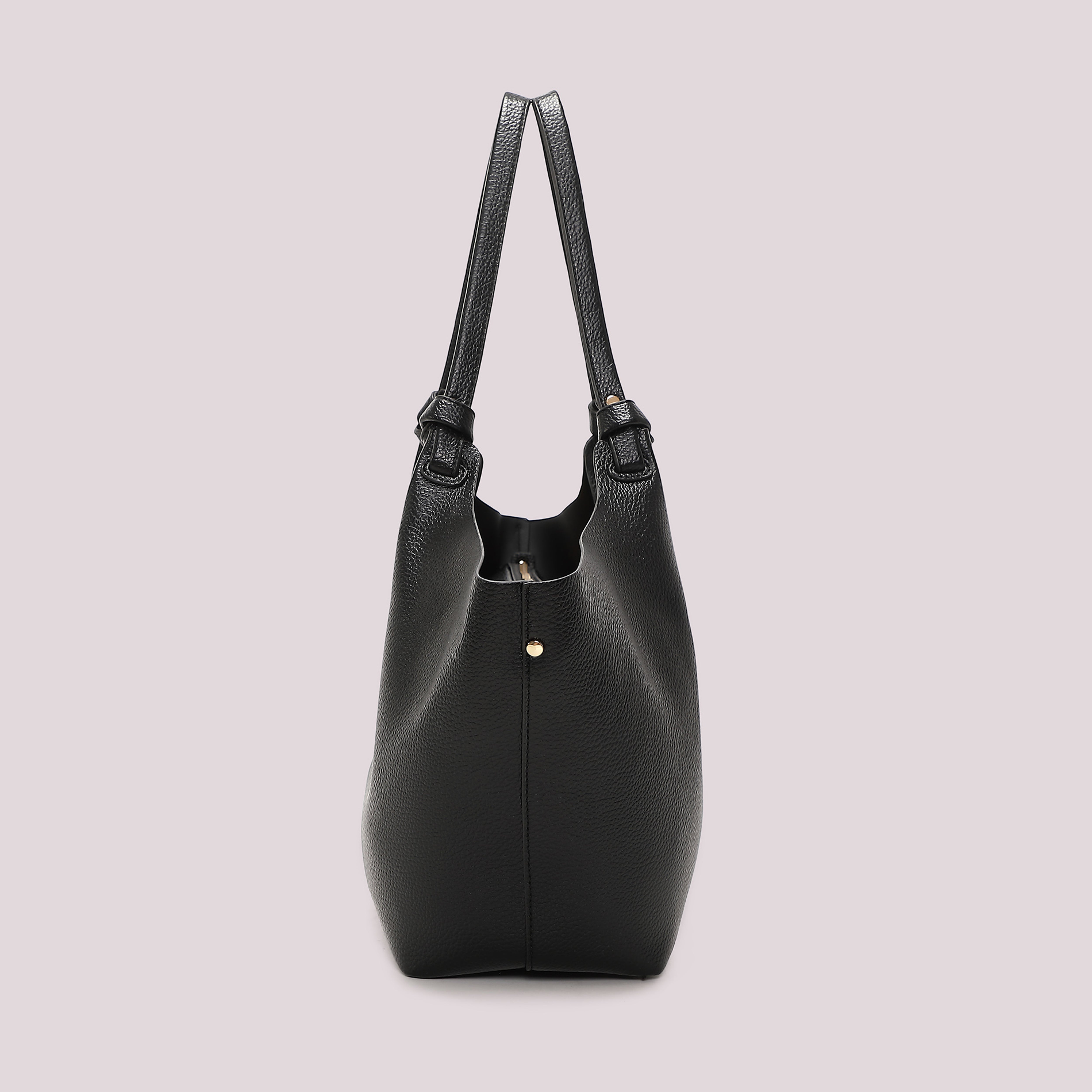 Mimi Mua borsa a spalla grande nera ecopelle