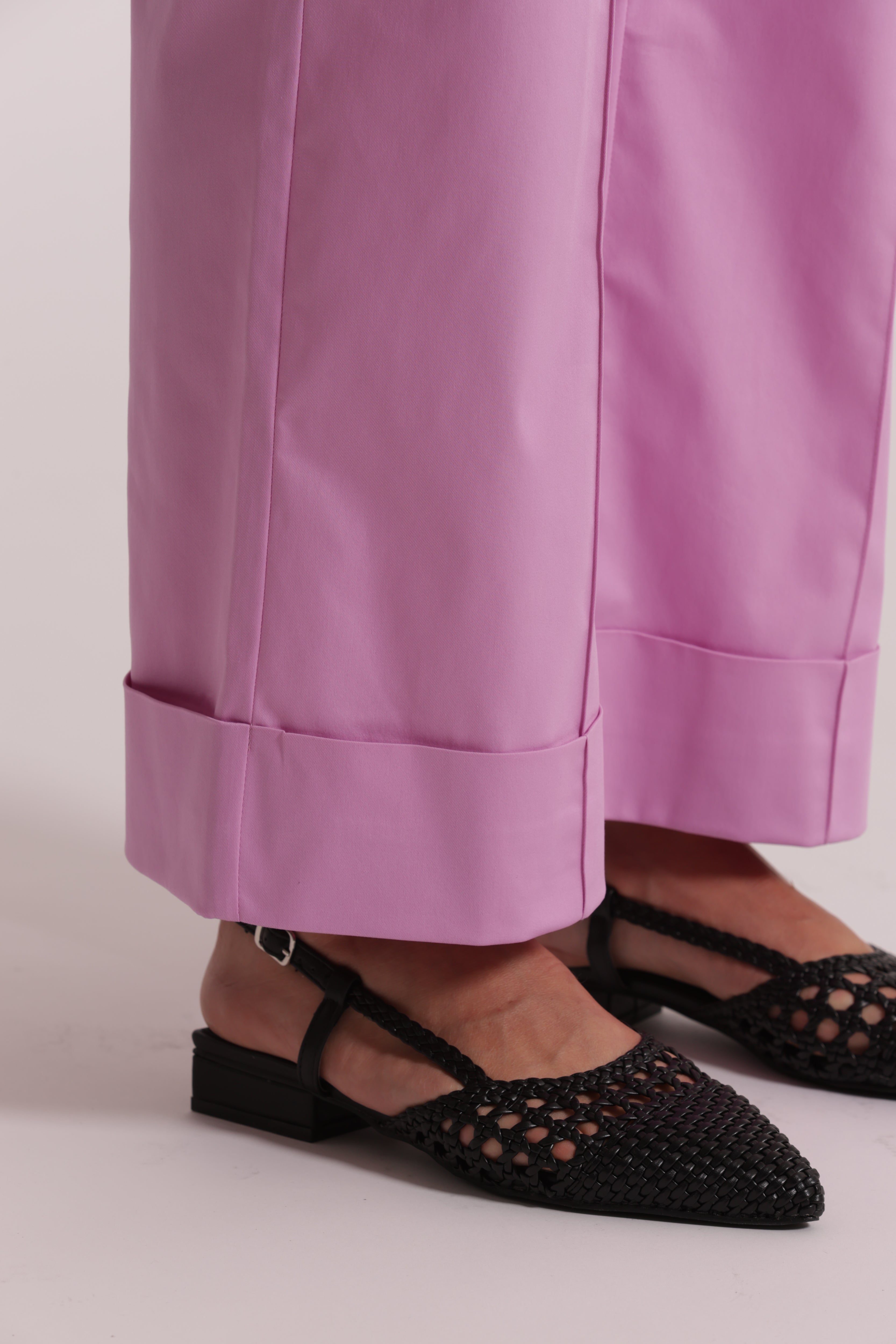 Mimi Mua Pantaloni Cotone con Risvolto Cammello