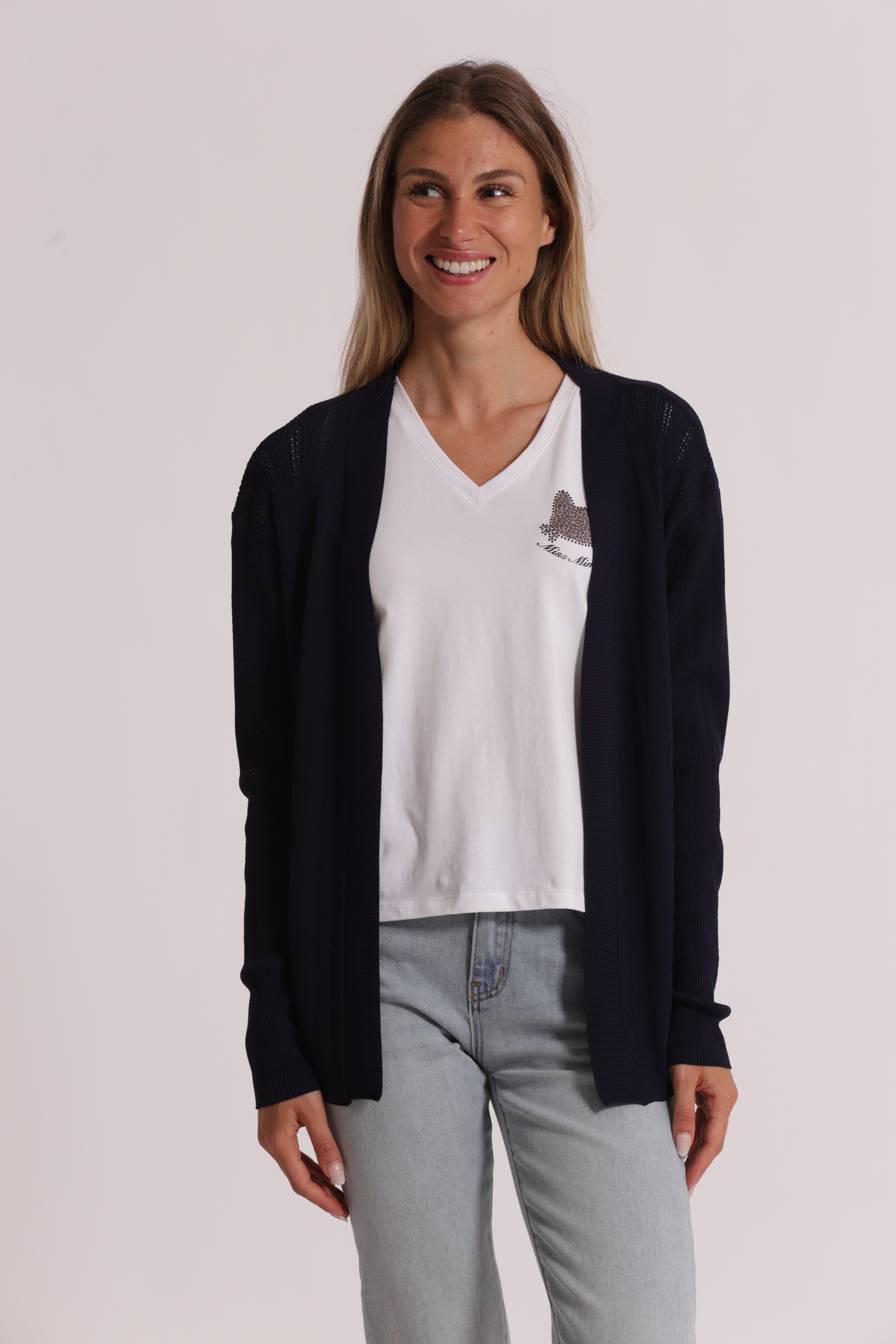 Mimi Mua Cardigan Aperto Traforato in maglia