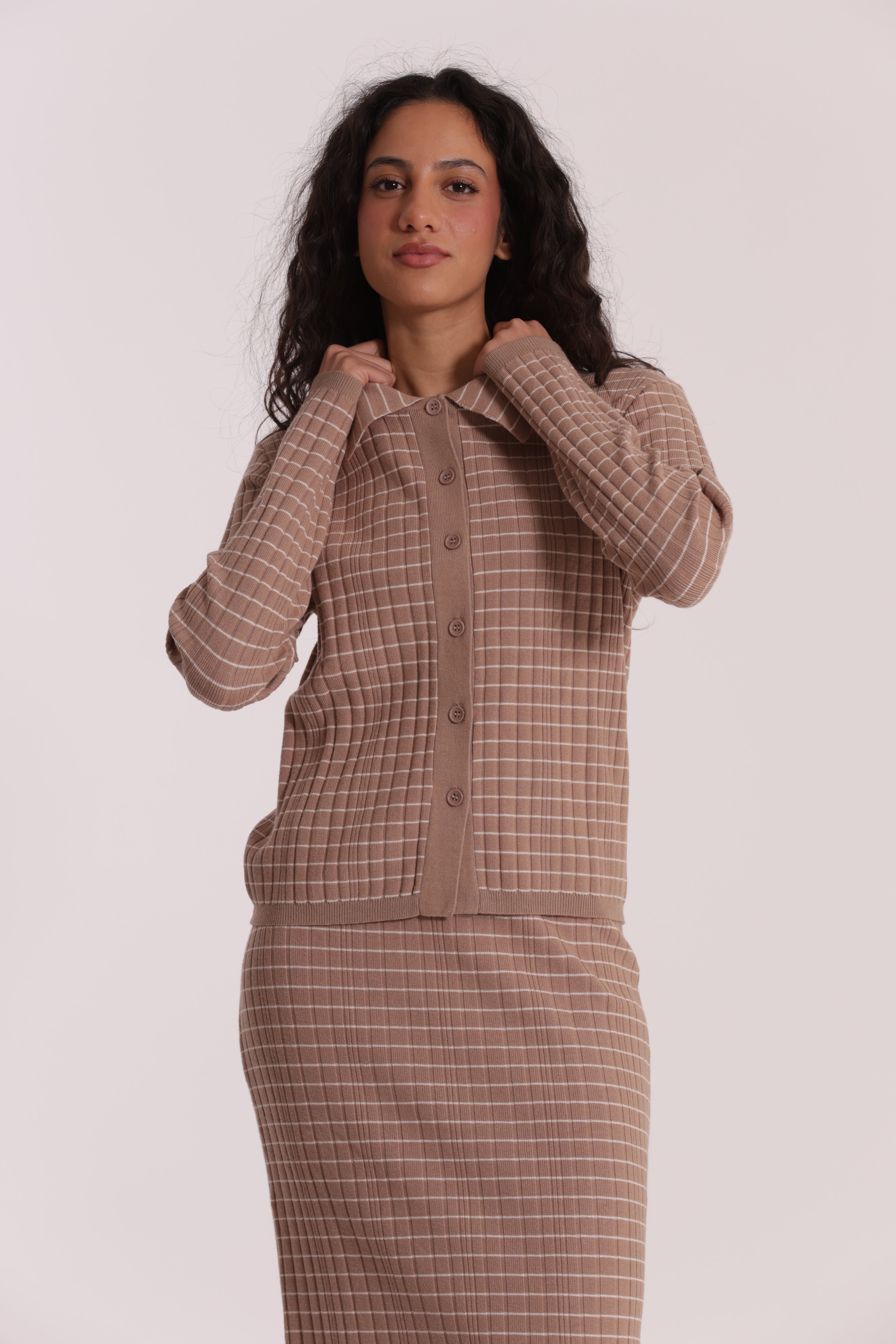 Mimi Mua Polo Righe maglia nero rigata viscosa