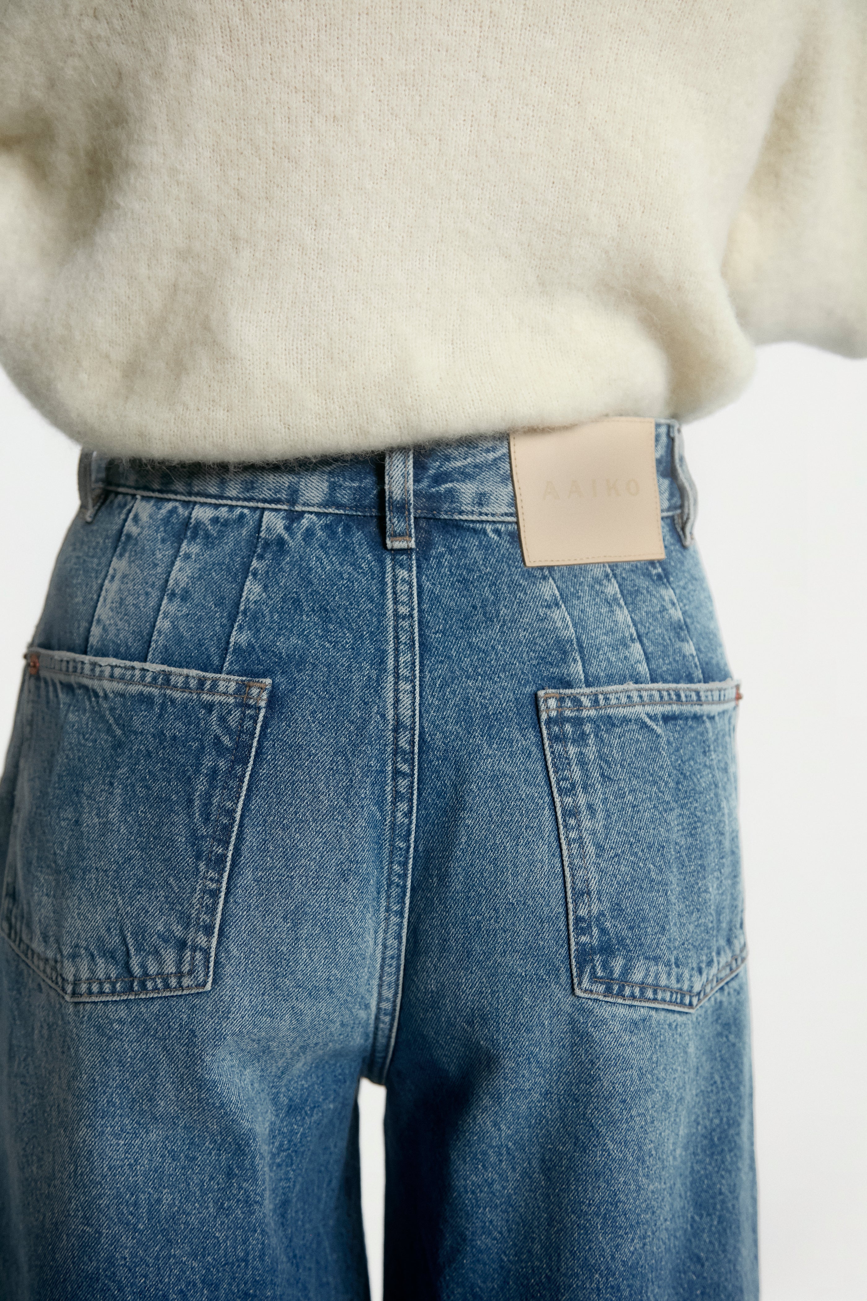 Aaiko Daley jeans blu barrel vita alta