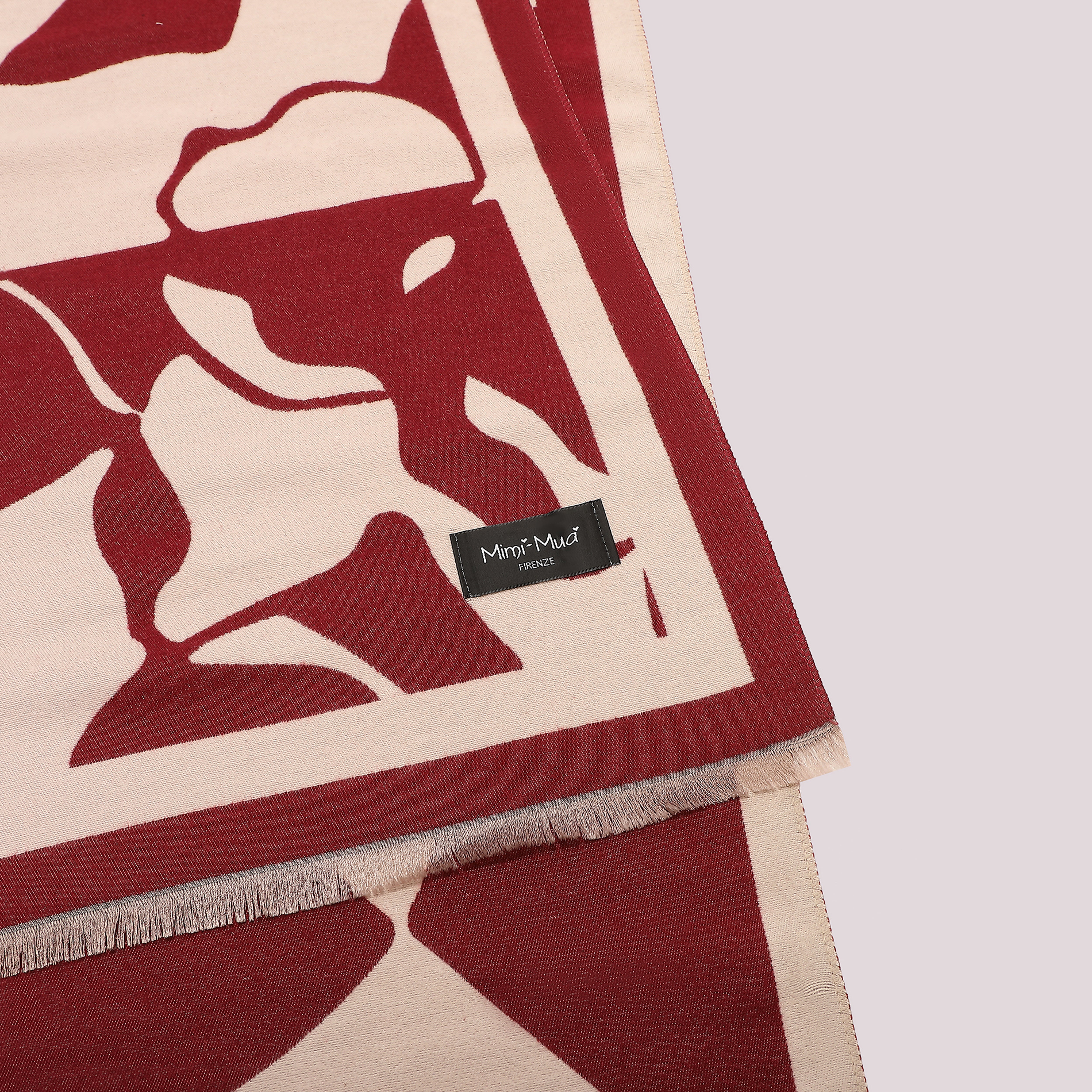 Mimi Mua Sciarpa Rose Stilizzate Bordeaux