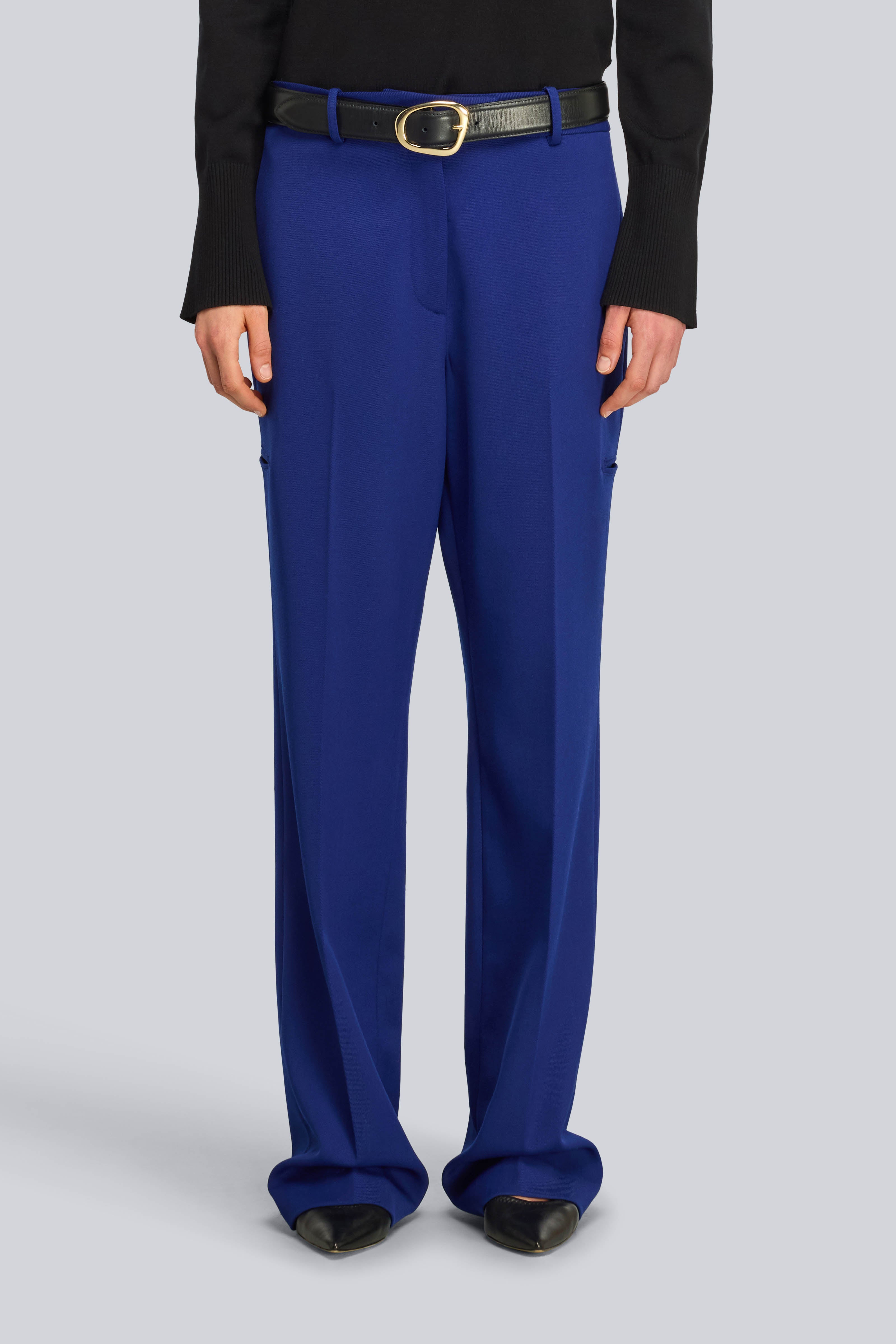 Semicouture Nora pantalone nero lana pettinata