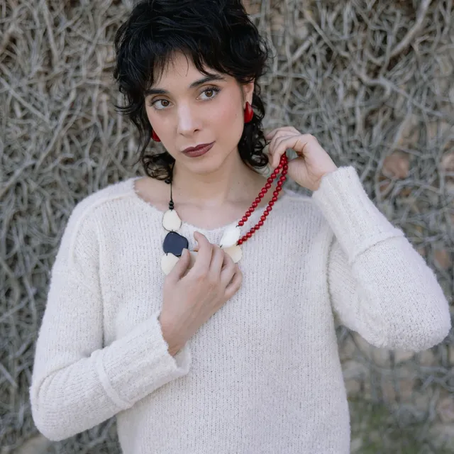 On Earth Cooperative Collection Cisto maglia alpaca bianco S/M