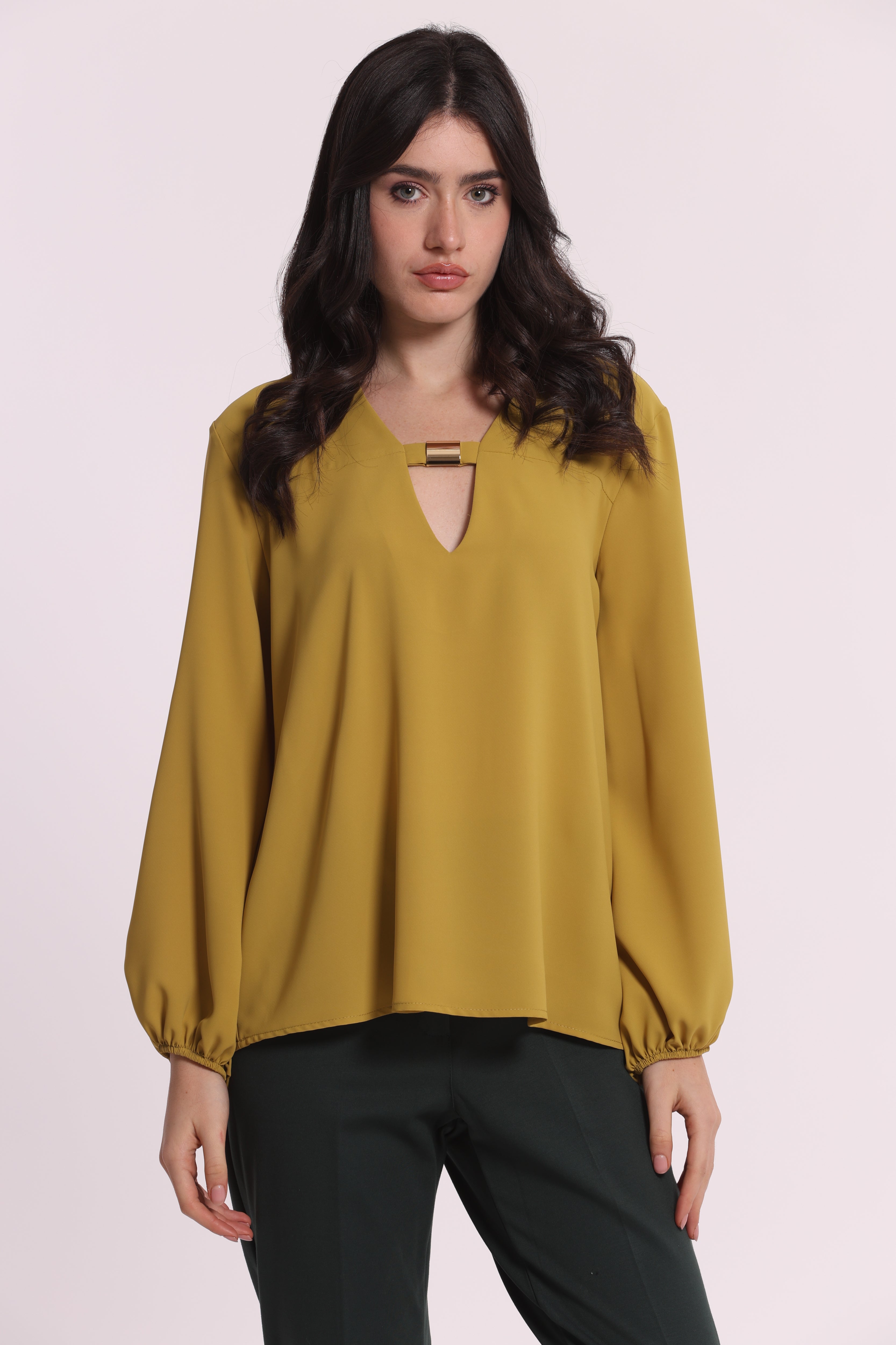 Mimi Mua Silkhand con Dettaglio blusa nero