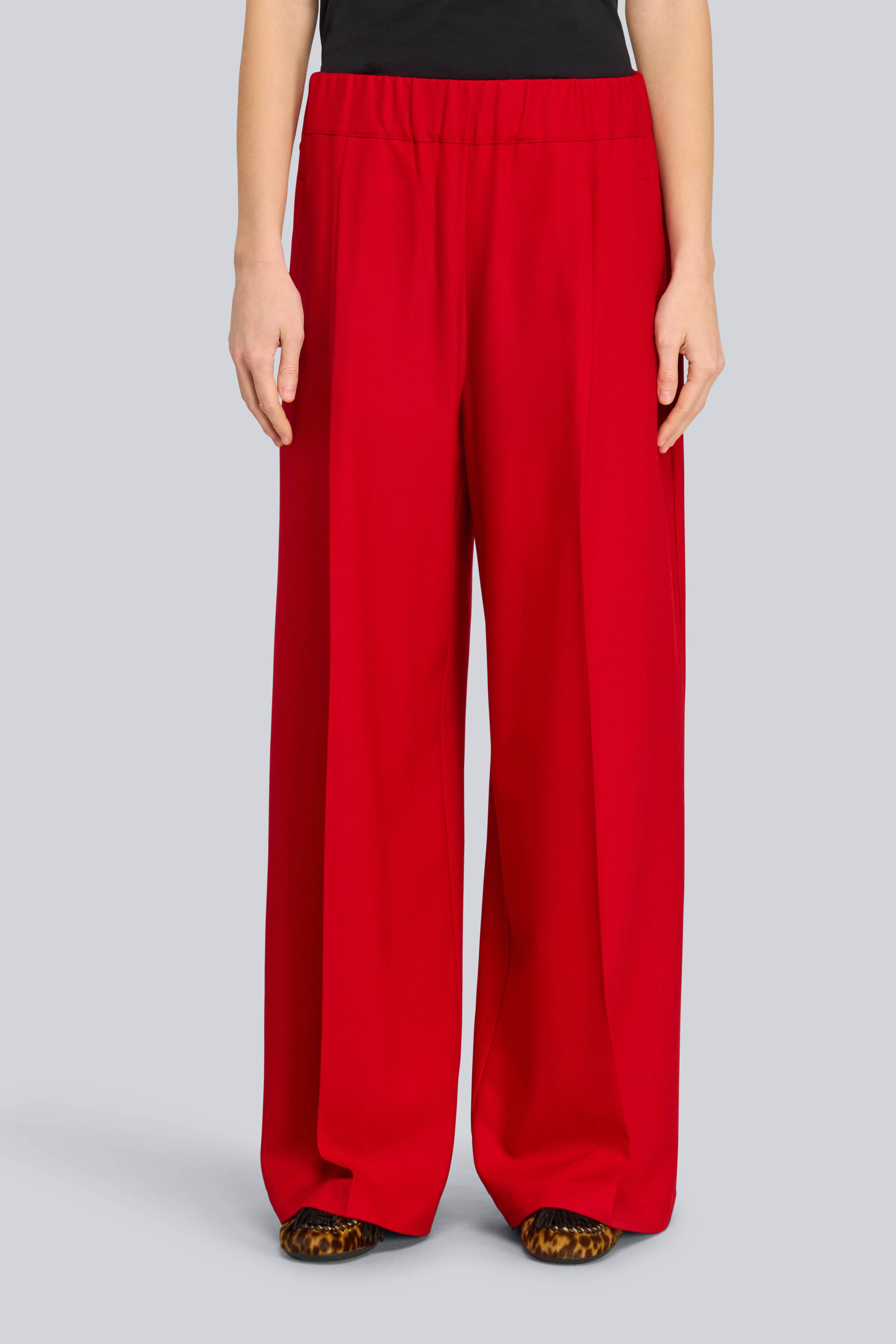 Semicouture Jhonny pantalone palazzo flanella nero