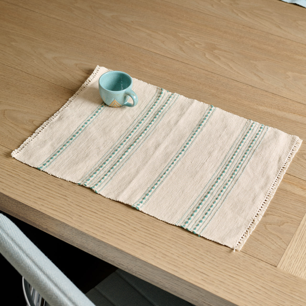 On Earth Cooperative Collection Silay tovaglietta cotone azzurro