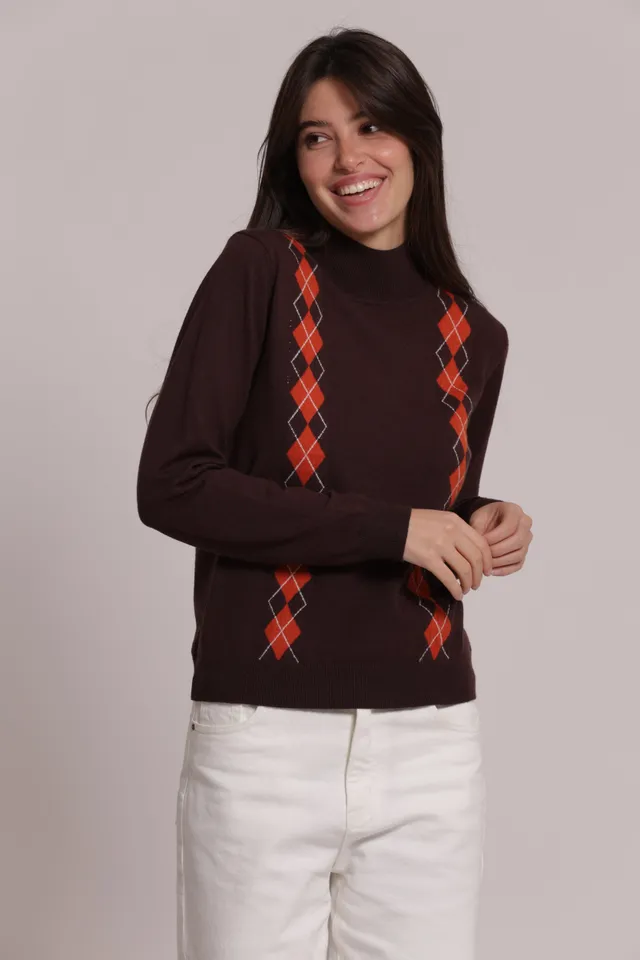 Mimi Mua Maglia Lupetto Rombo Blu Elasticizzata