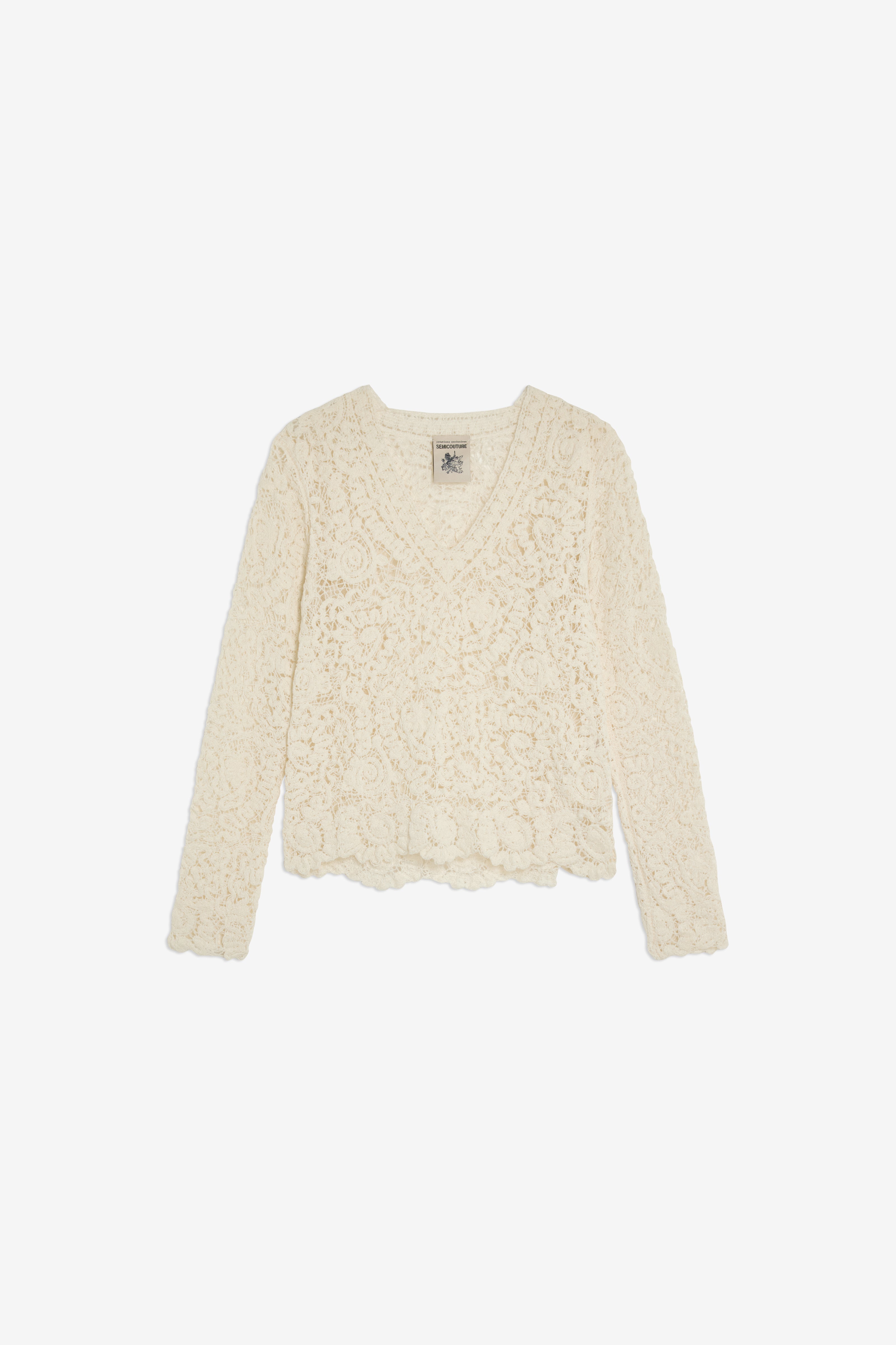 Semicouture Calanthe maglia scollo V burro cornely