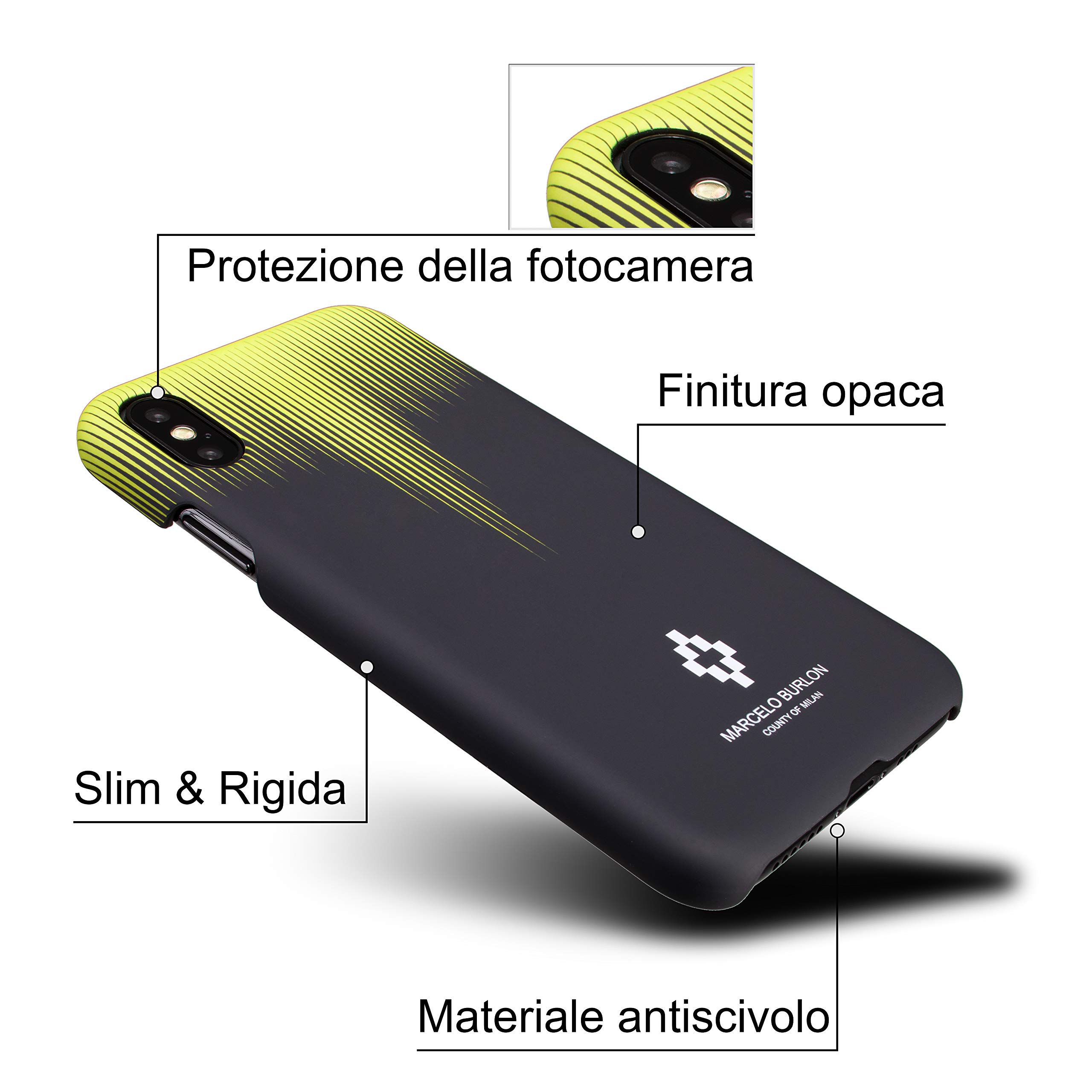 Marcelo Burlon County of Milan iPhone XS/X cover rigida antiurto