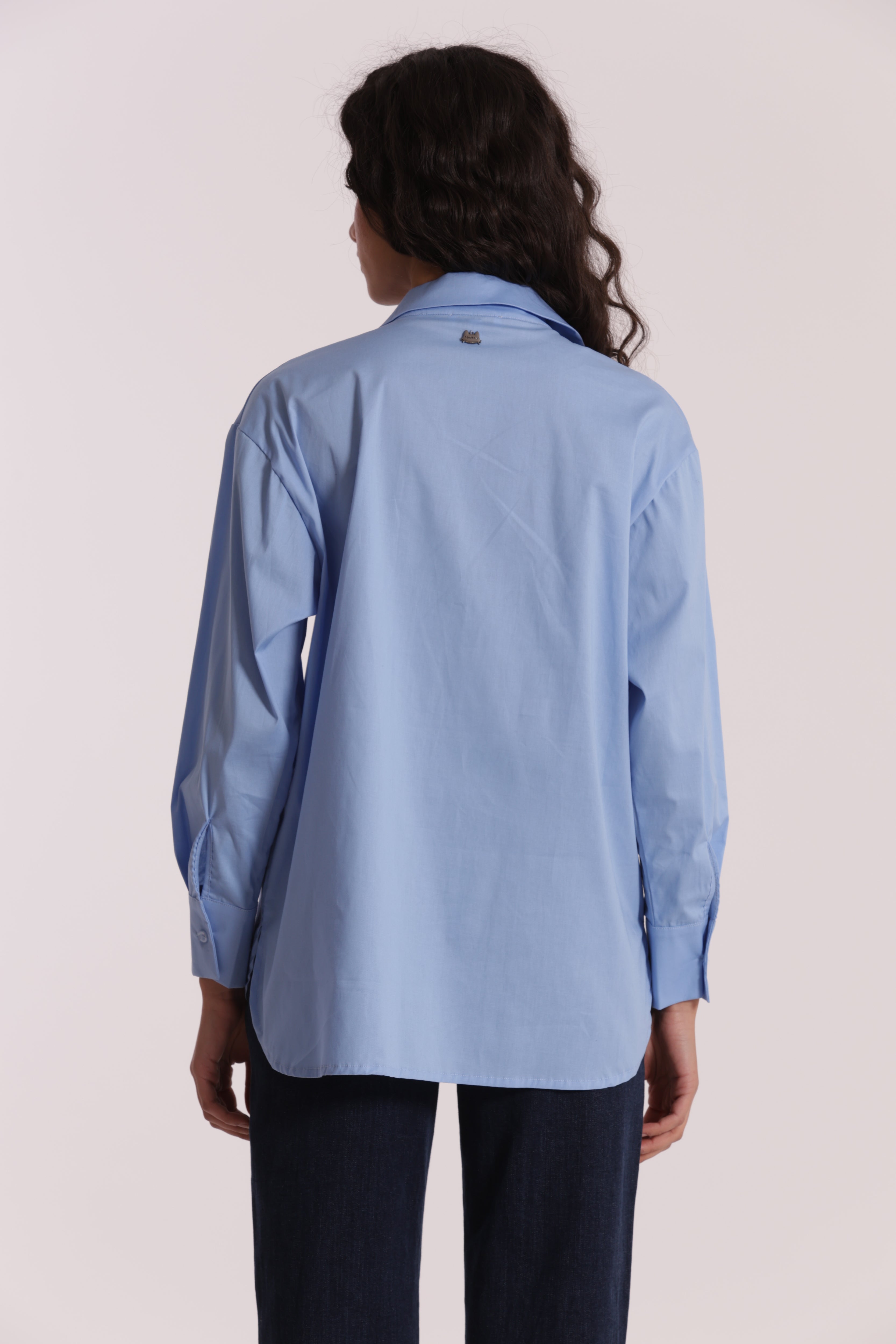 Mimi Mua Camicia Over Panna Cotone Animalier