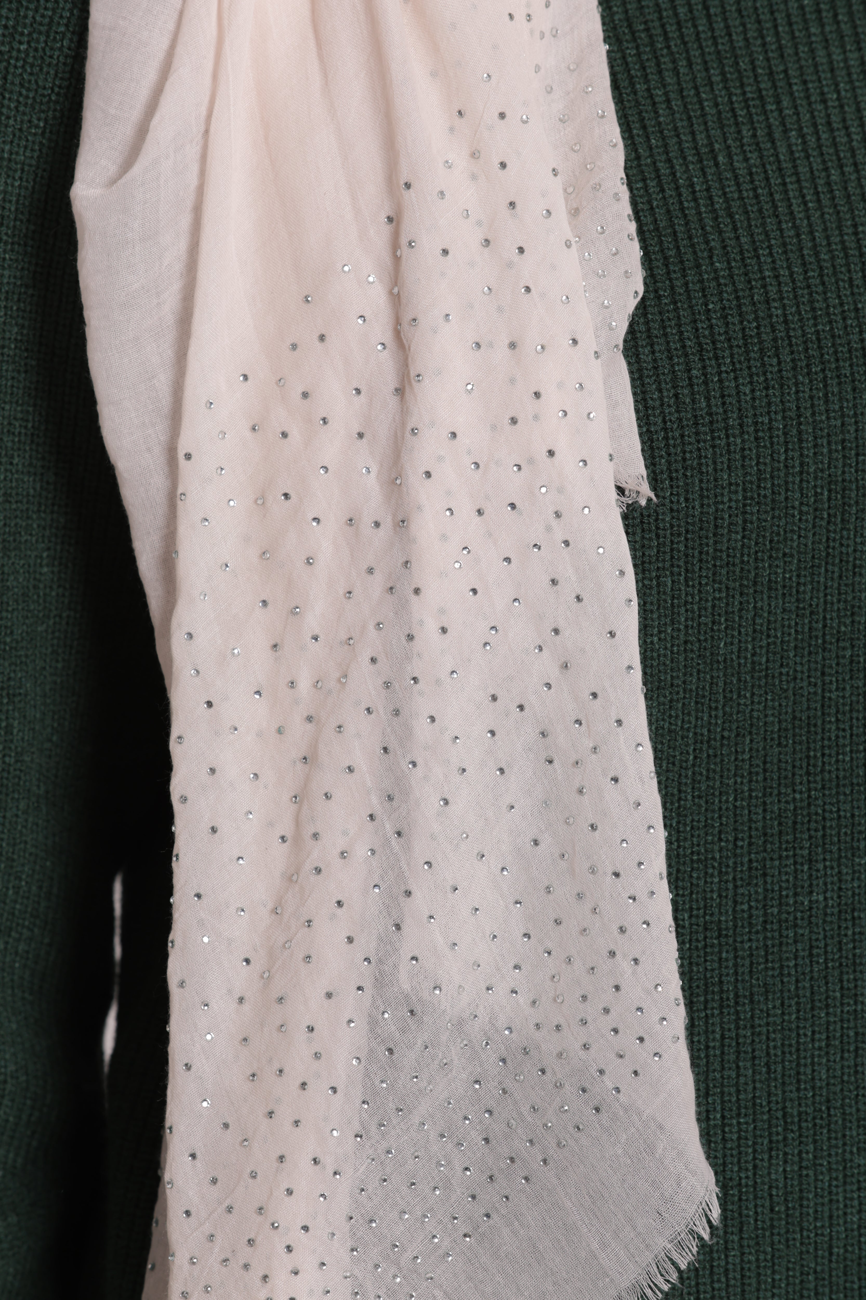 Mimi Mua Foulard Tinta Unita Strass Nero 180x80