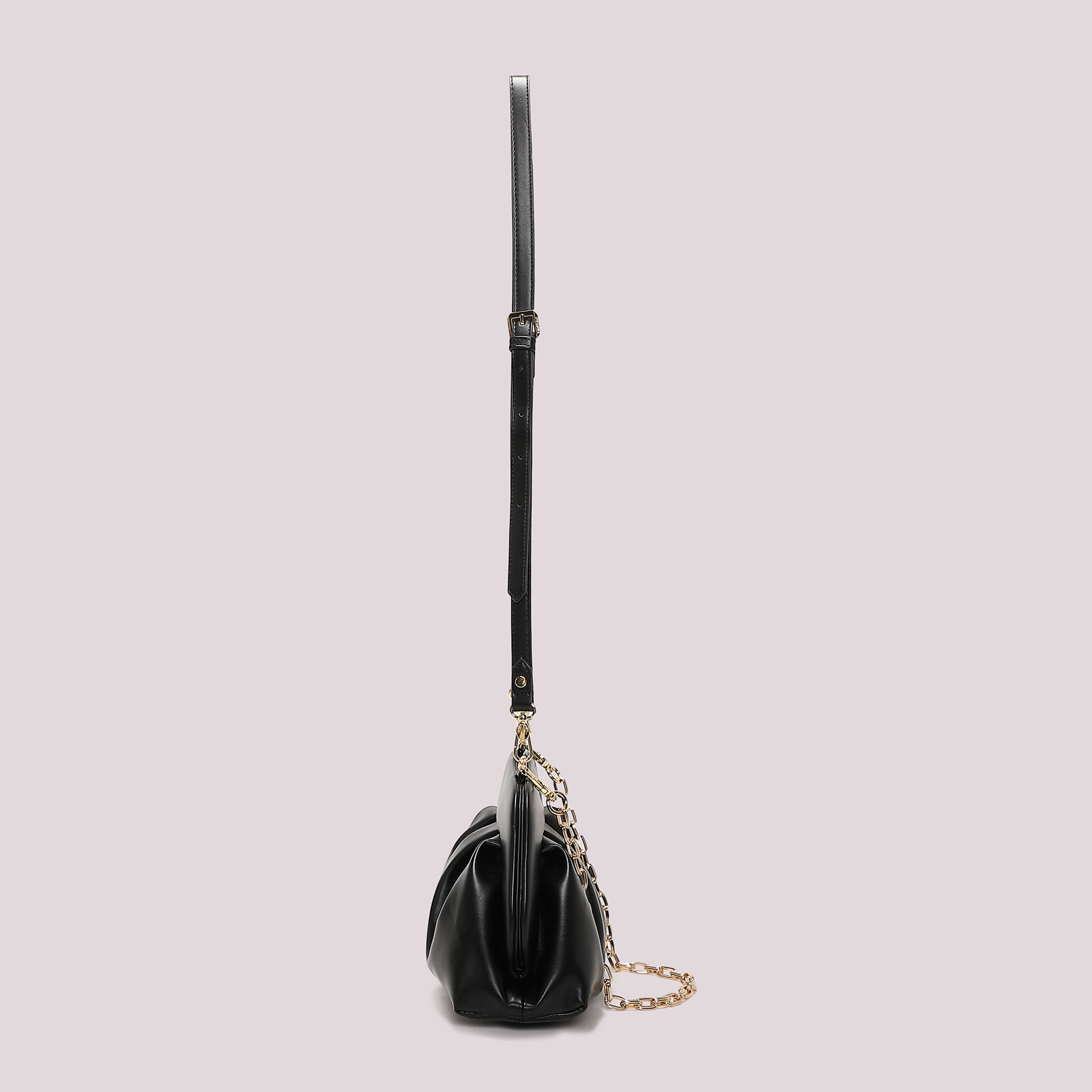 Mimi Mua Borsa Clutch Bombata Nera
