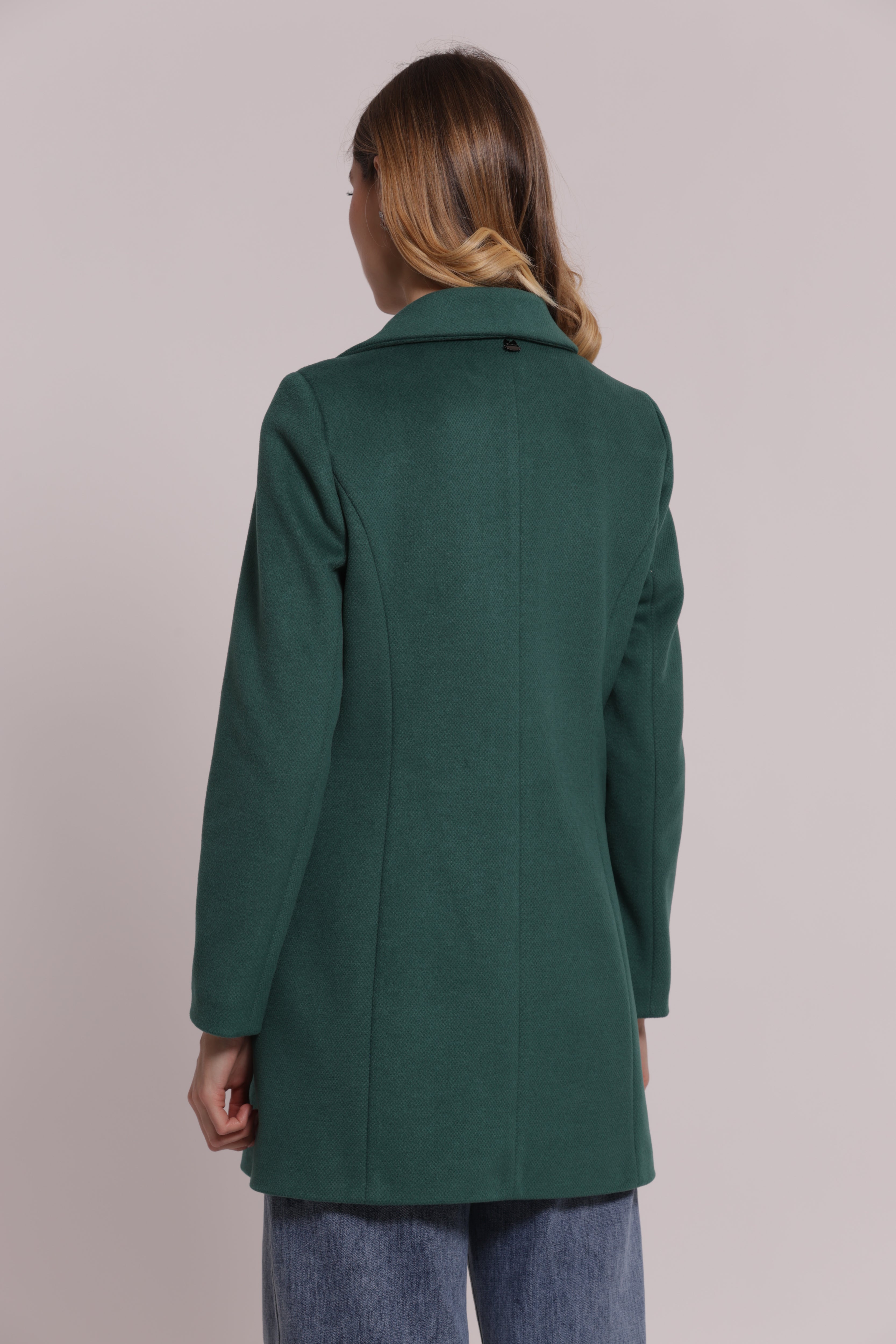 Mimi Mua Cappotto Baronetto con Zip Nero