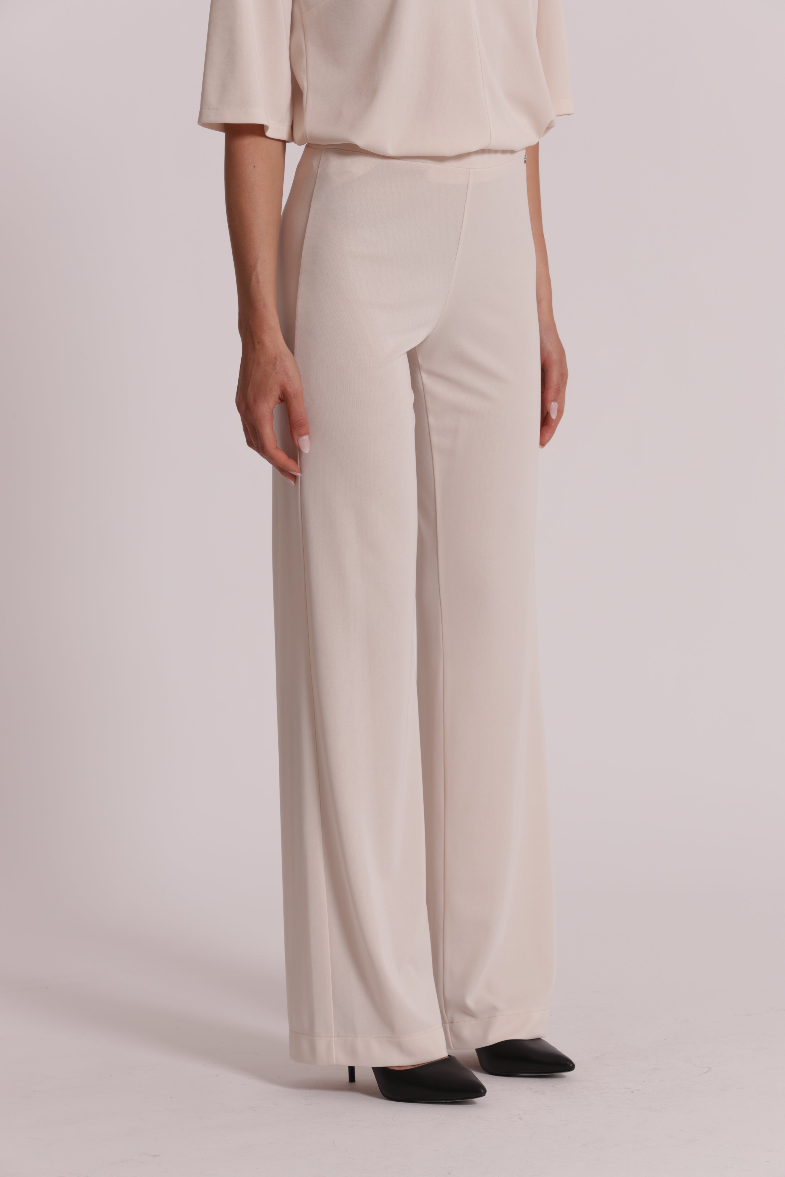 Mimi Mua Pantalone Palazzo Elastico Vita Nero