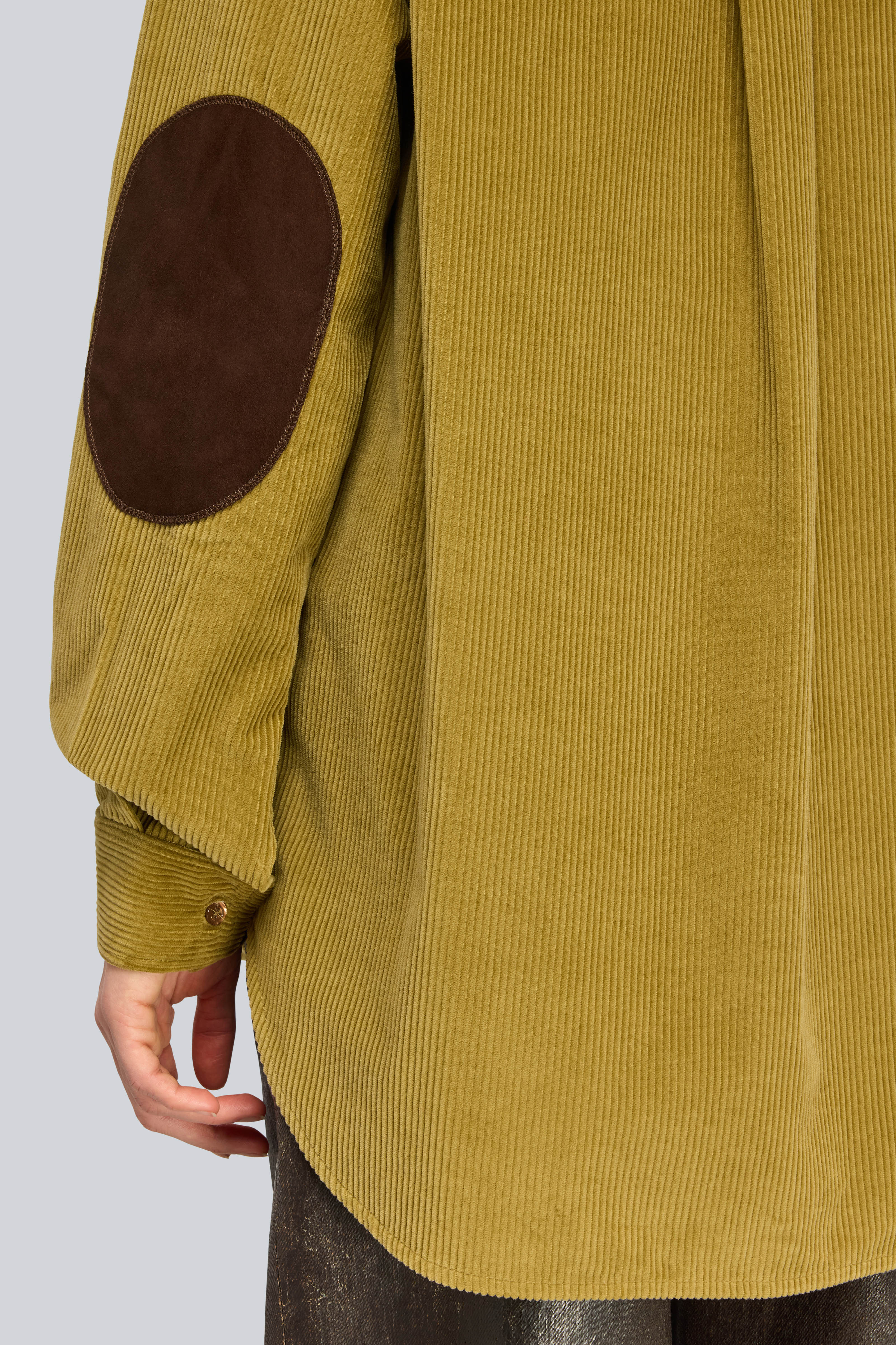 Semicouture Pollyana S6WR42 camicia kaki velluto