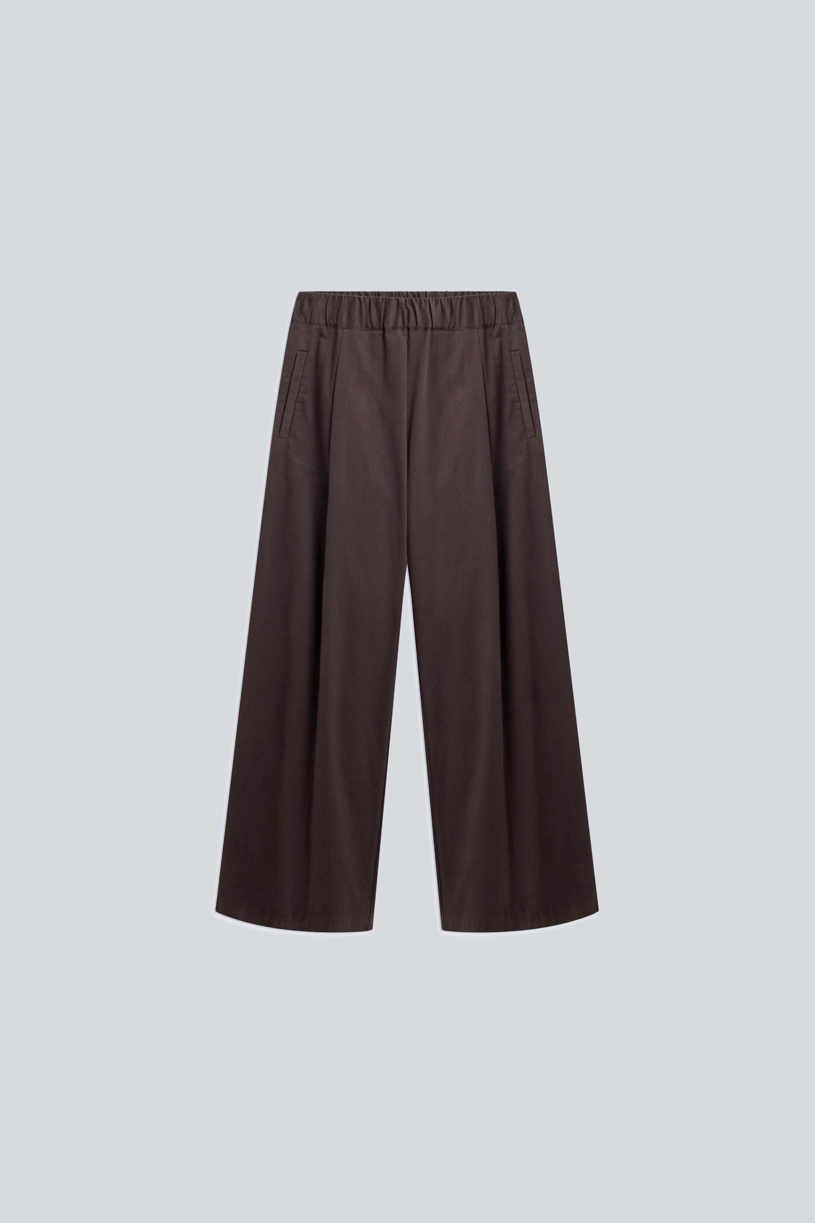 Semicouture Jhonny Y6WO26 pantalone gabardina moka gamba ampia