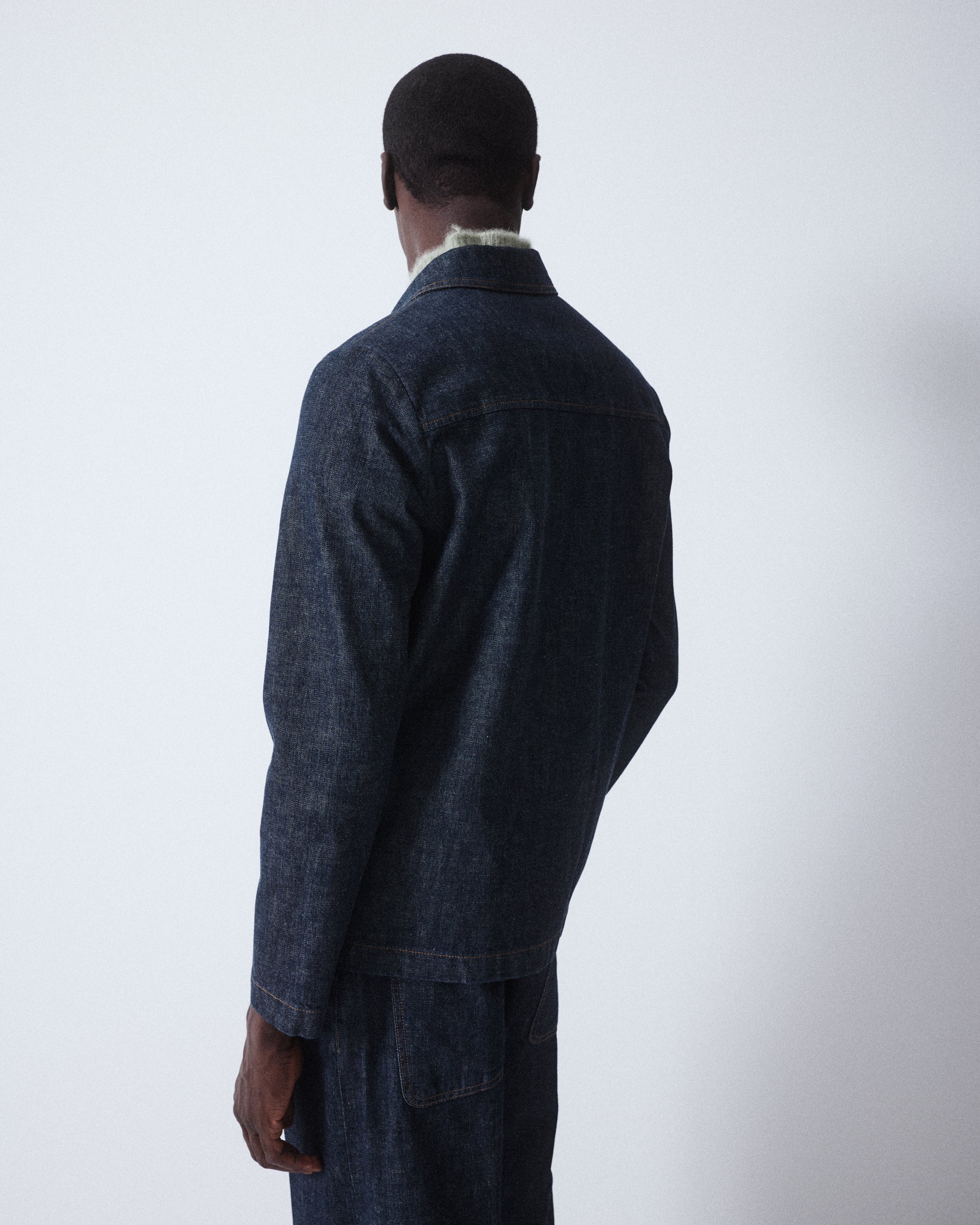 Altea Pablo giacca denim blu cotone giapponese