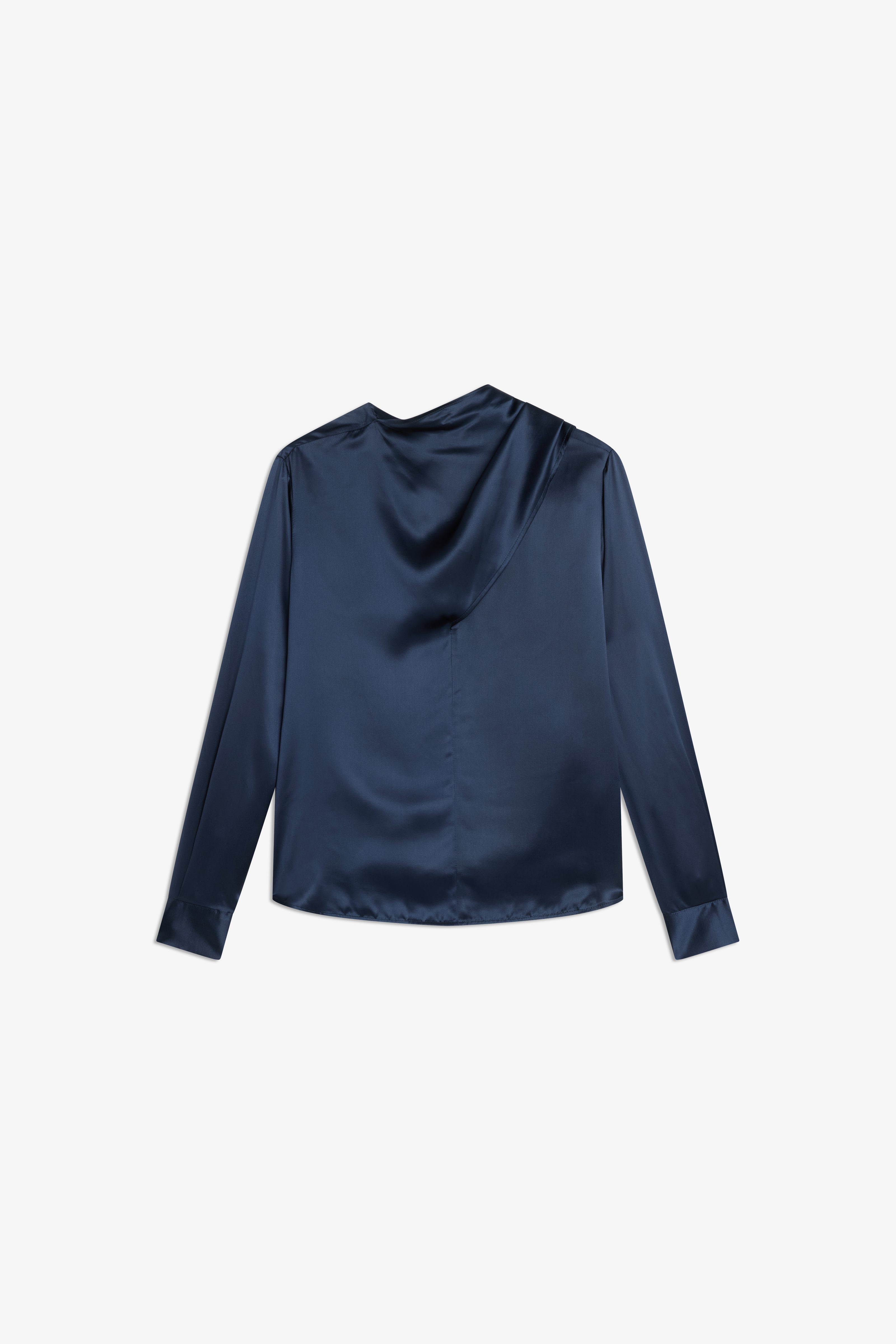 Semicouture Rexanne blusa raso seta blu notte