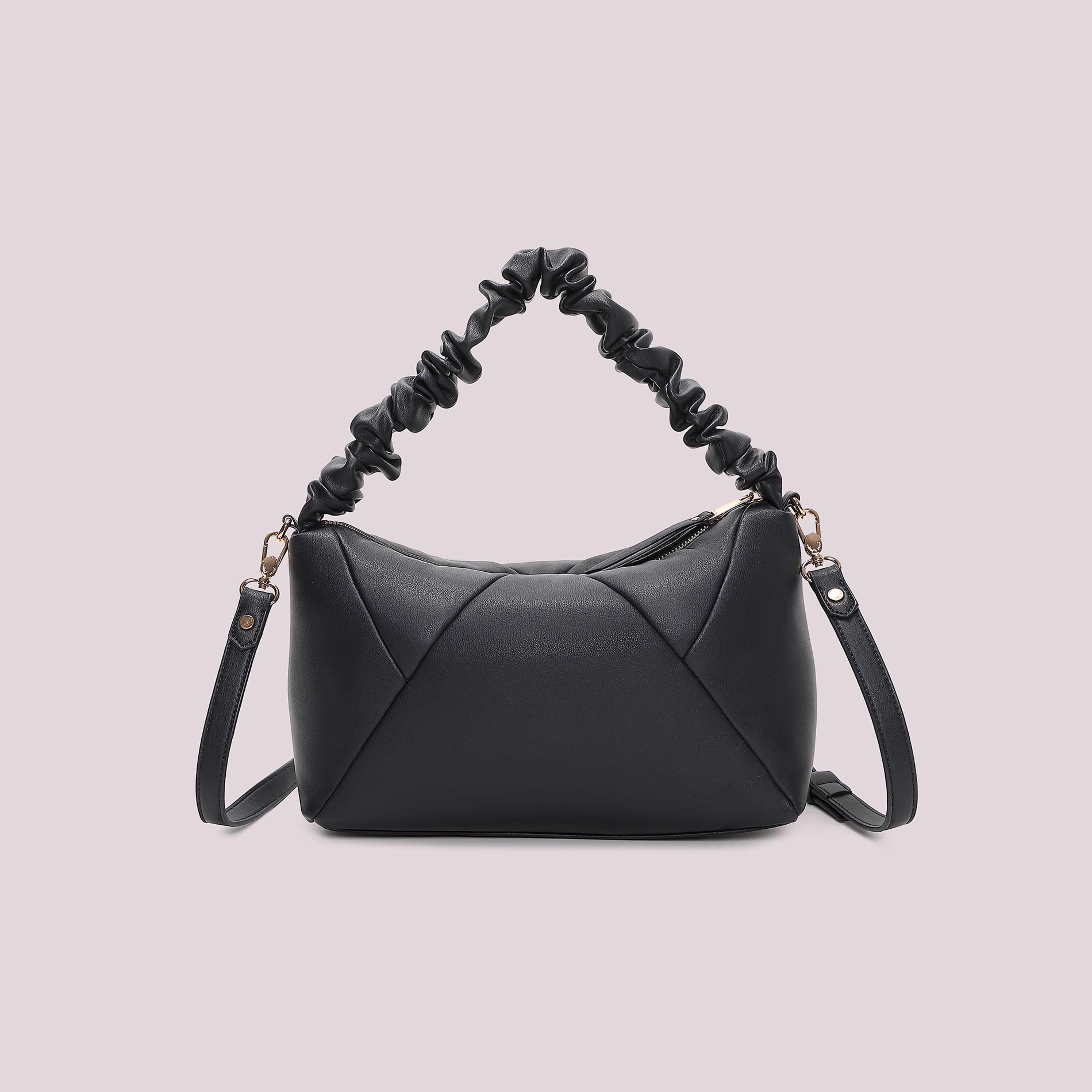Mimi Mua Morbida Trapuntata Borsa a Spalla Nero