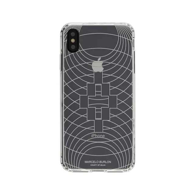 Marcelo Burlon County of Milan iPhone X/XS cover trasparente antiurto