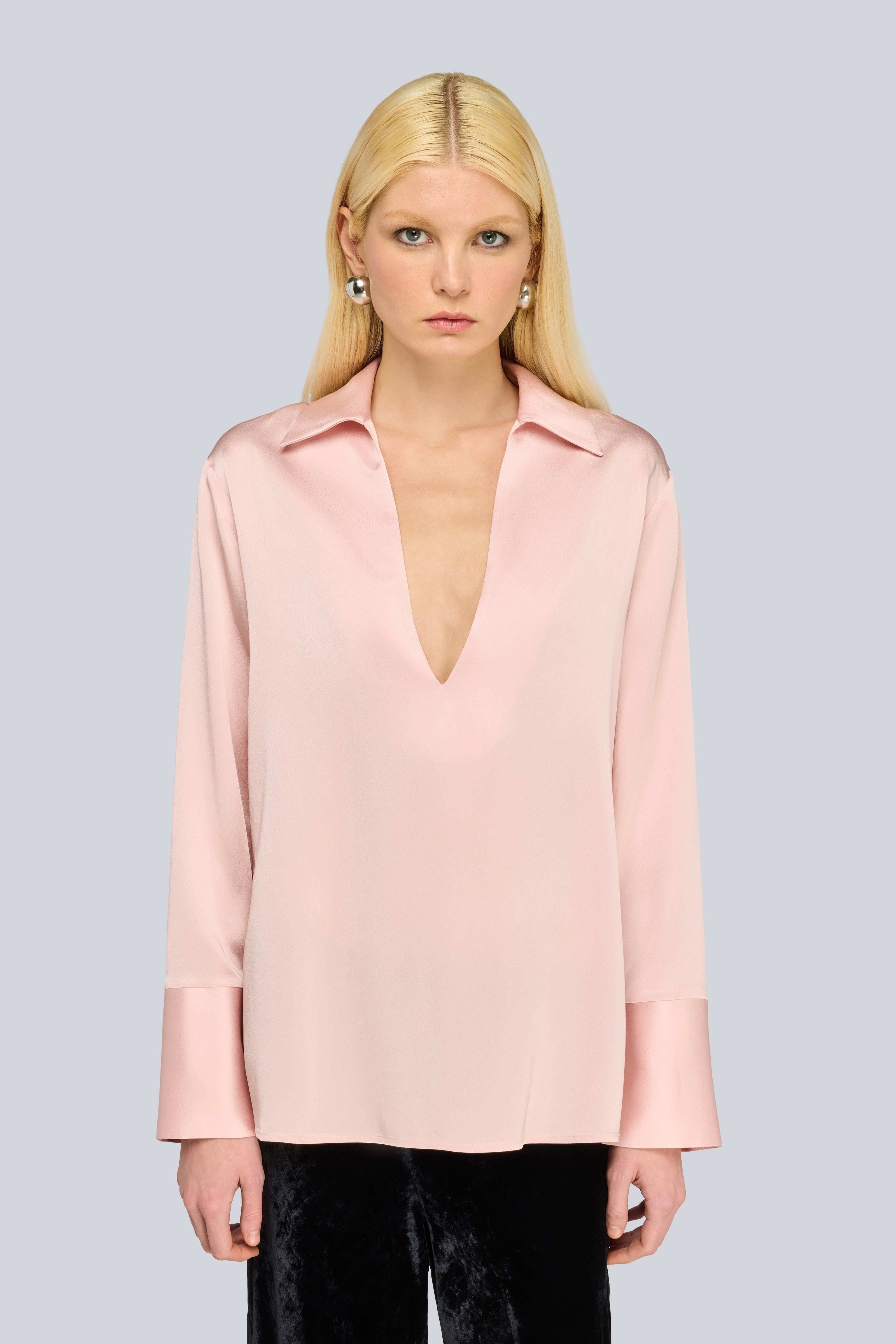 Semicouture Gisselle S6WM02 blusa quarzo scollo a V
