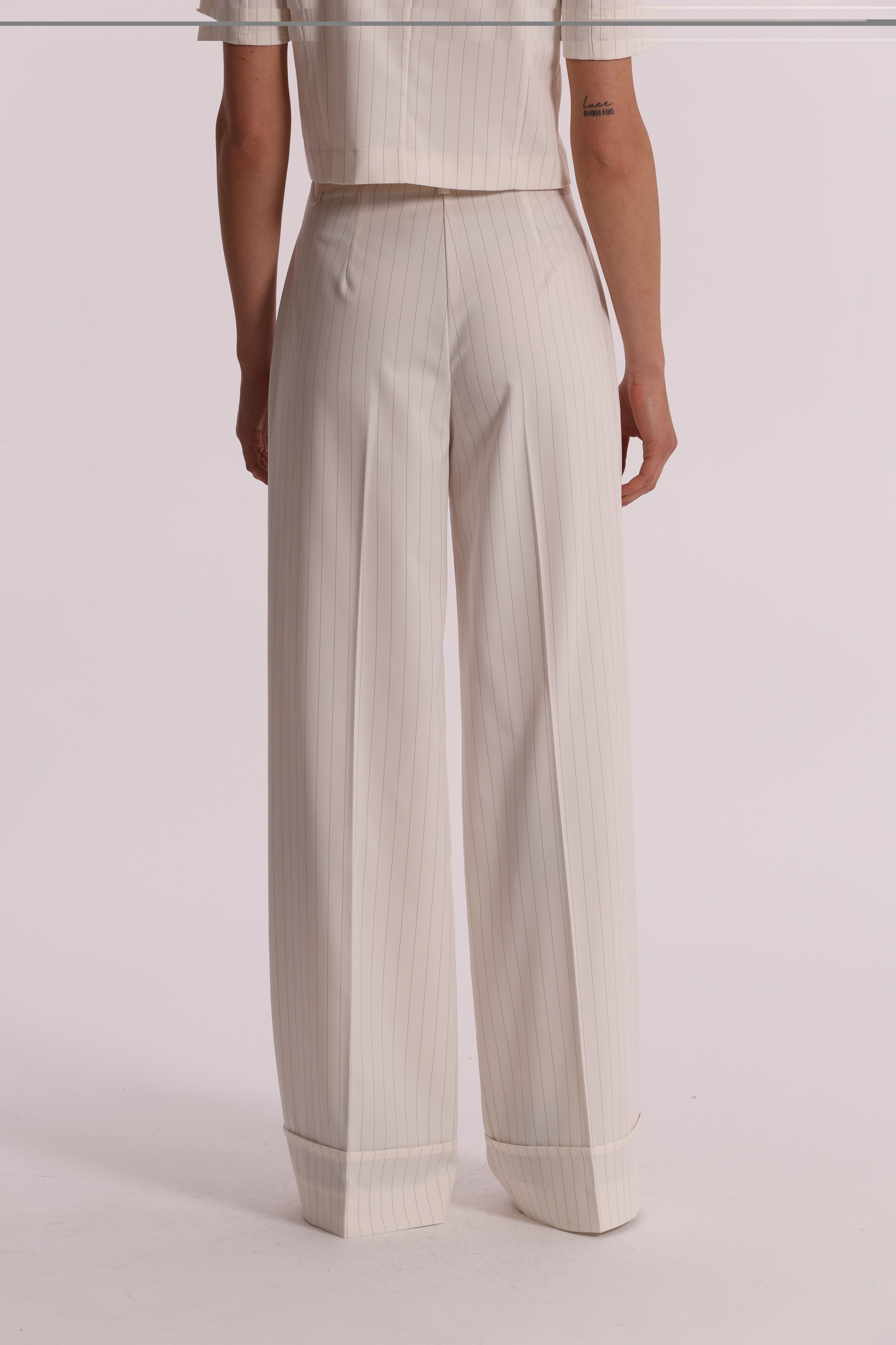 Mimi Mua Palazzo Gessato Pantaloni Gamba Larga