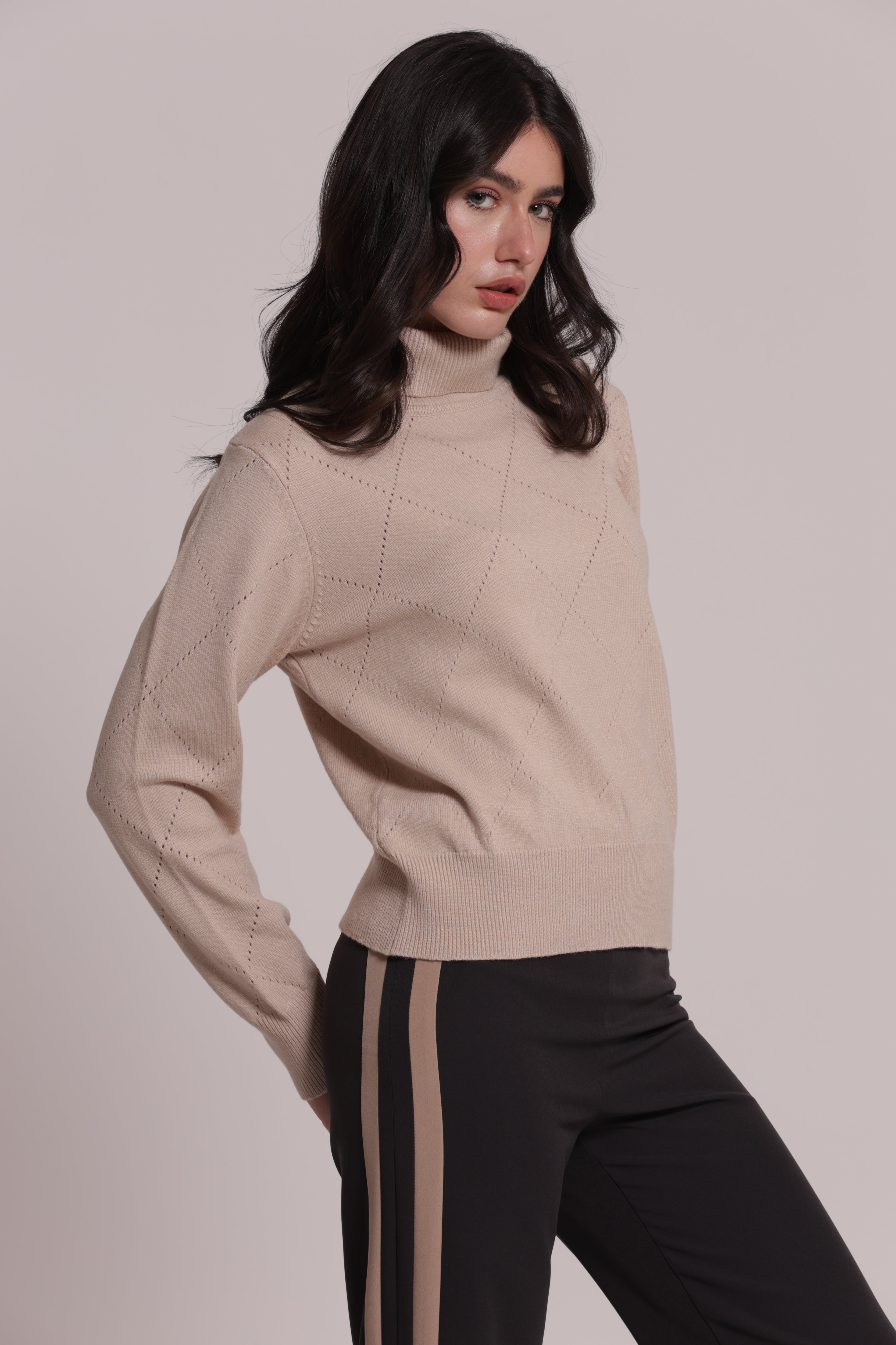 Mimi Mua Maglia a Collo Alto maglia nero