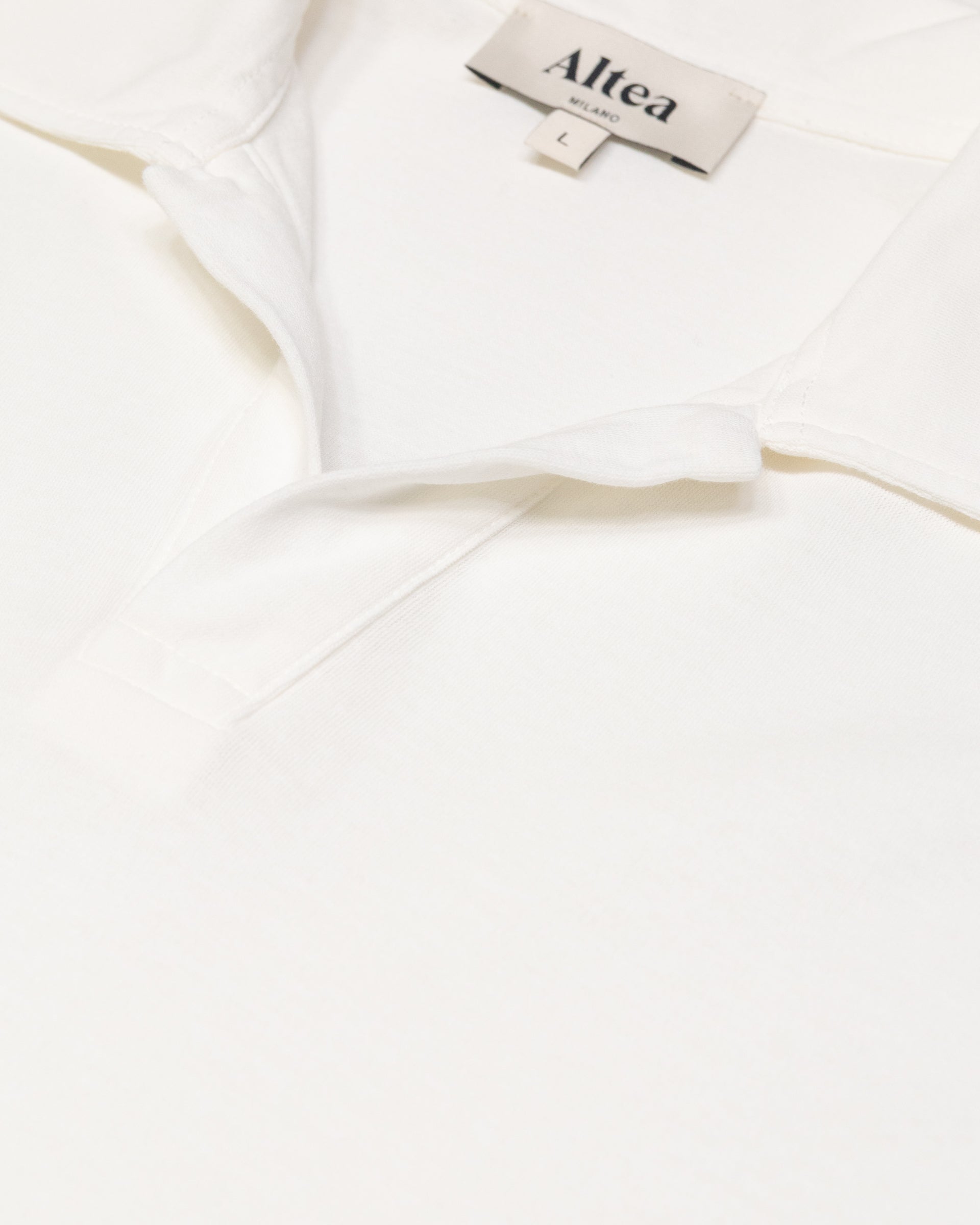 Altea Dennis polo cotone bianco jersey collo aperto