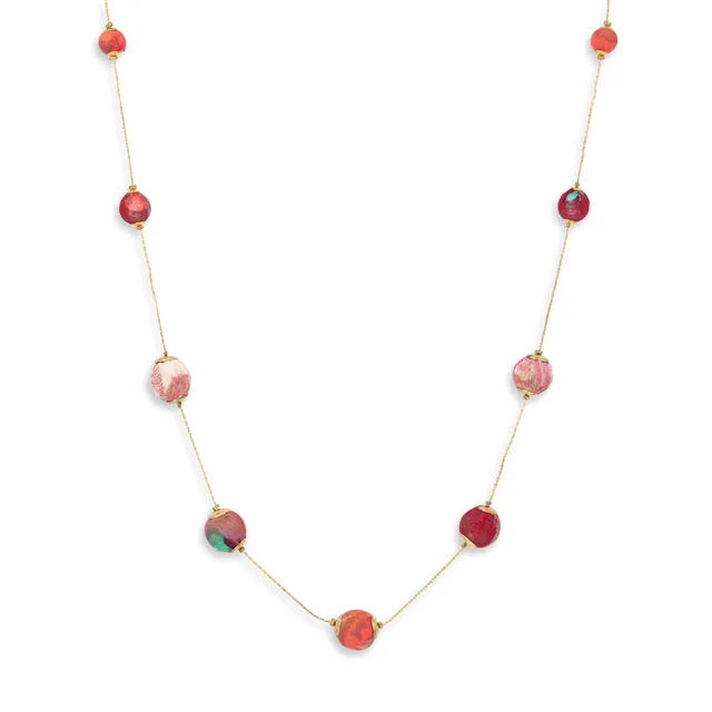 On Earth Blossom collana cotone multicolore 72 cm