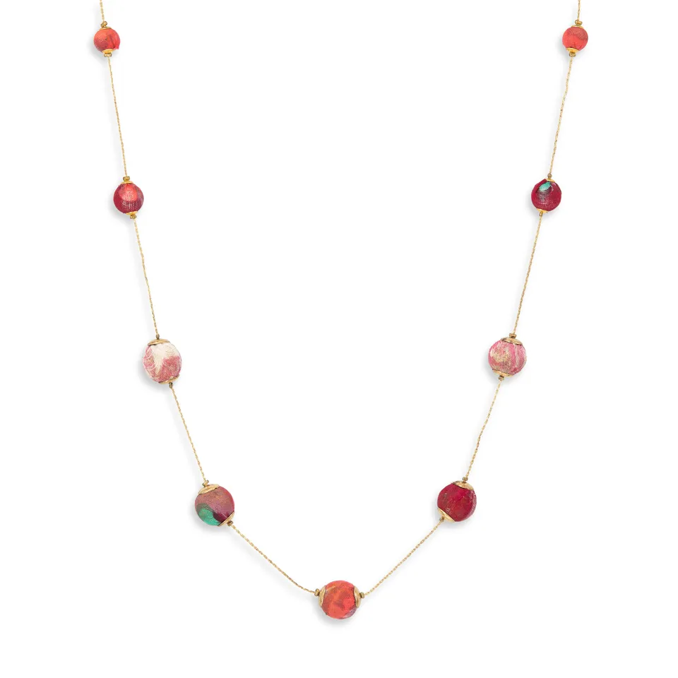 On Earth Blossom collana cotone multicolore 72 cm