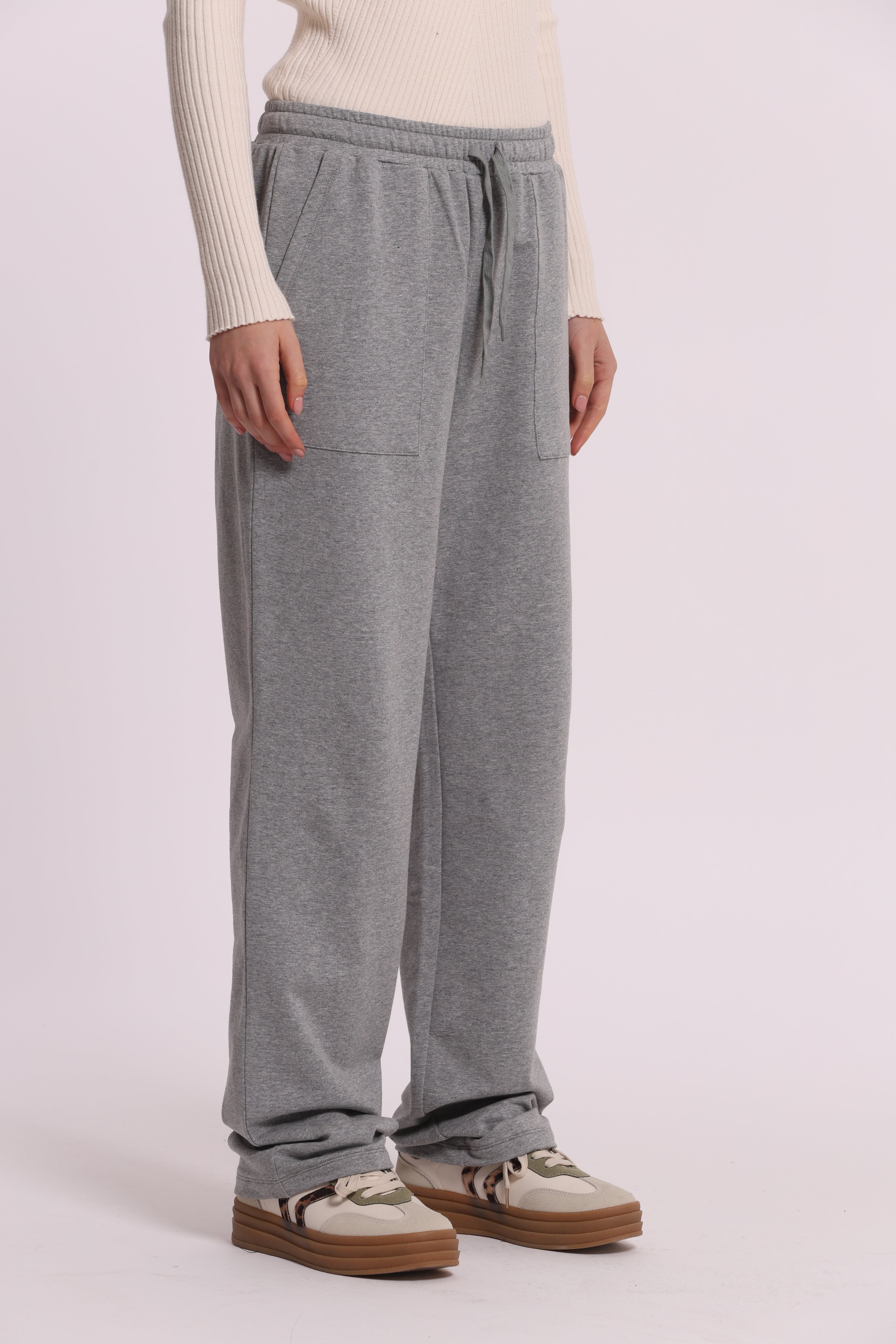 Mimi Mua Pantaloni di felpa neri in cotone