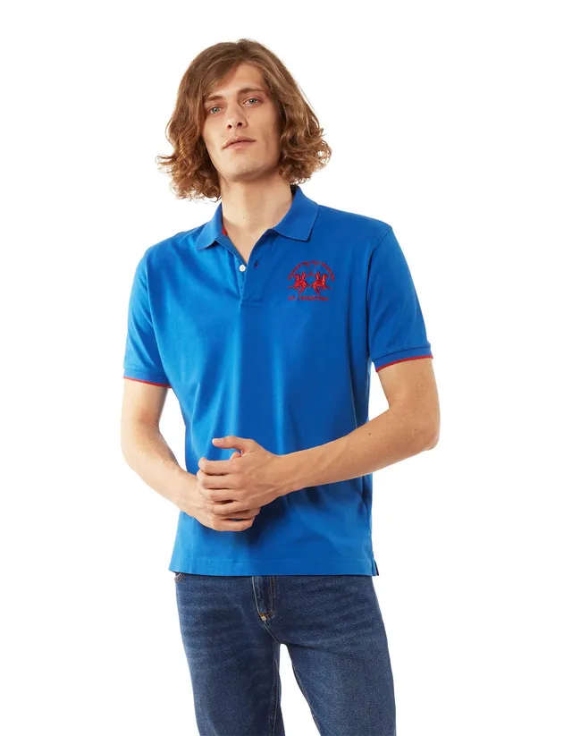 La Martina Miguel polo uomo blu manica corta taglia S