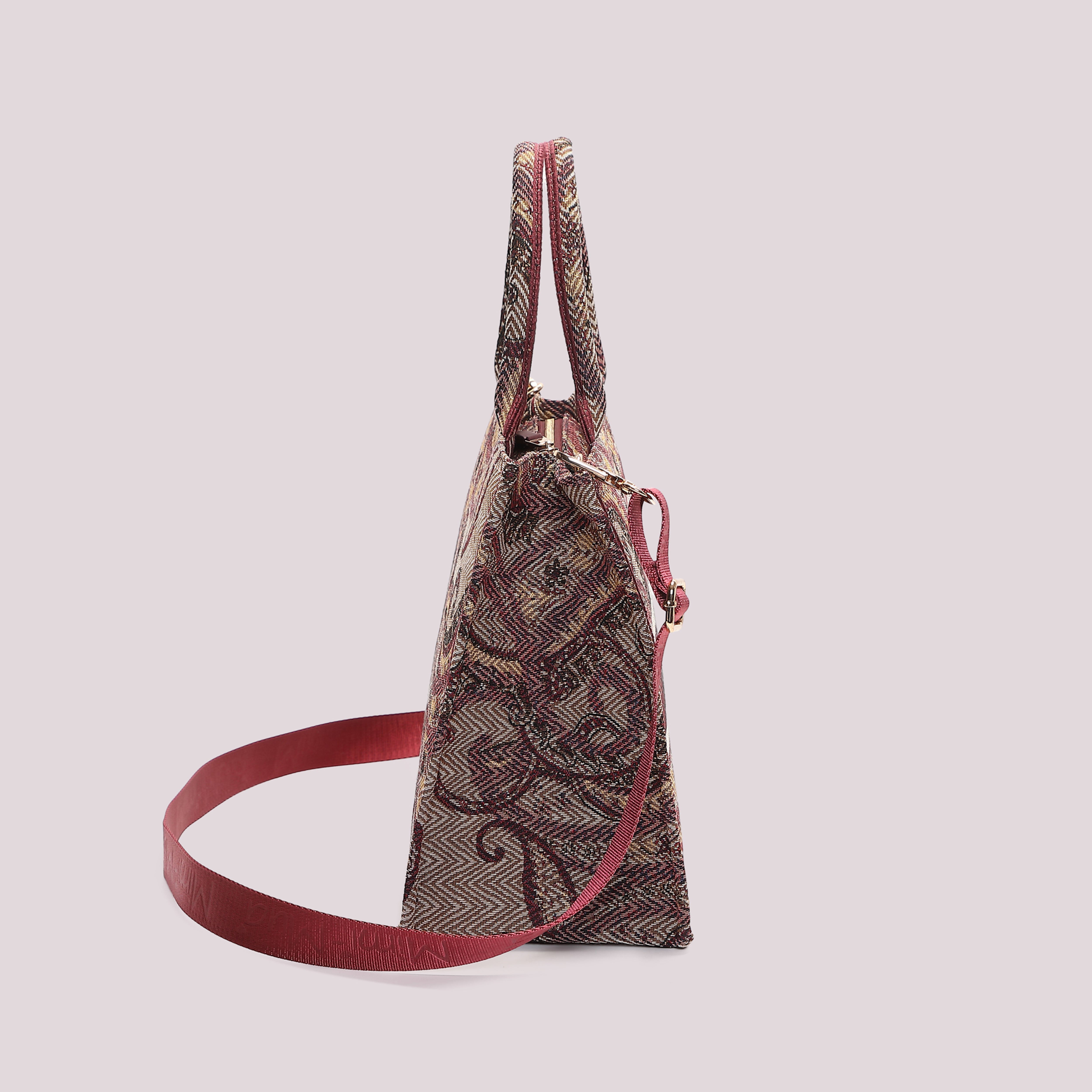 Mimi Mua shopper grande fantasia borsa prugna capiente