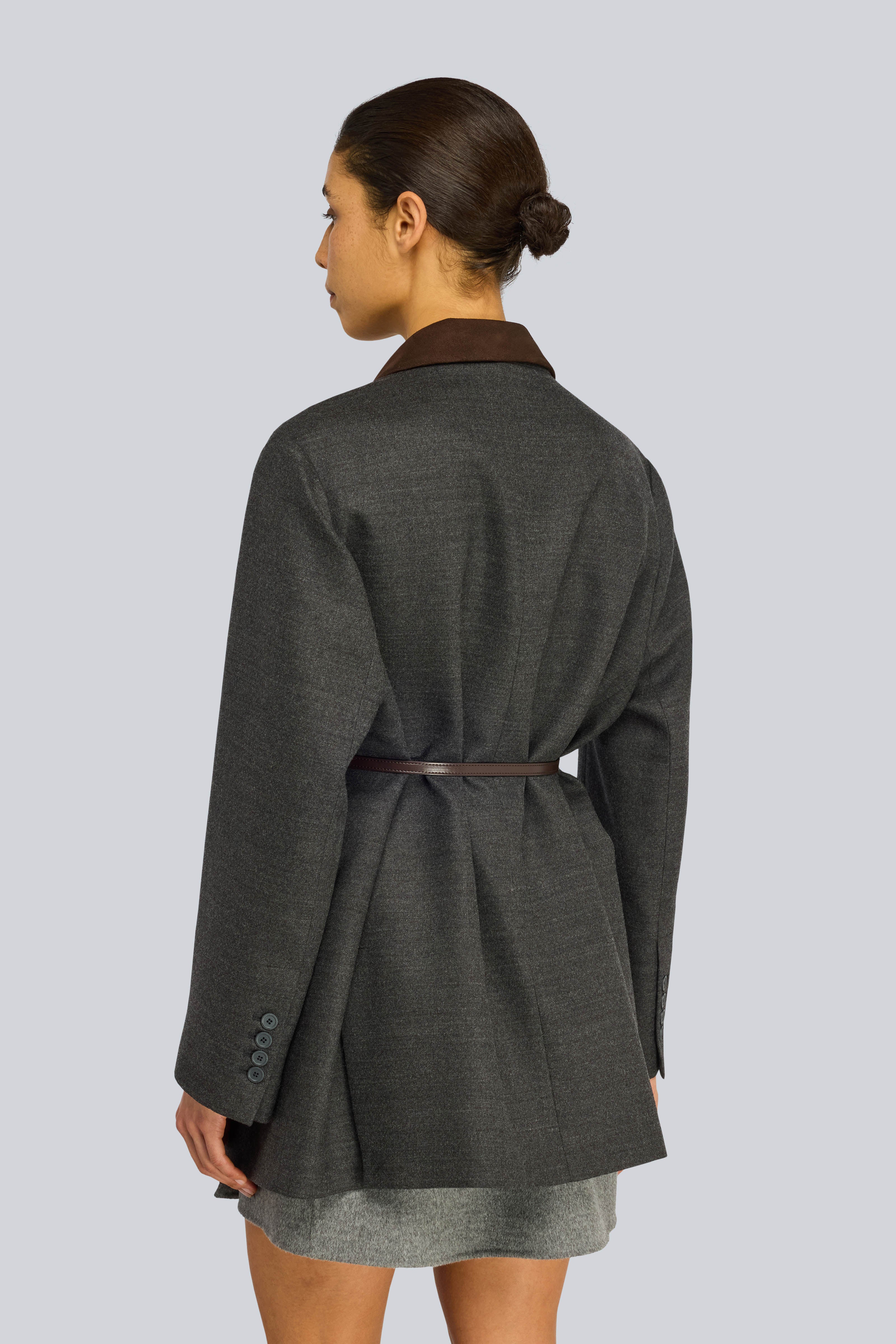 Semicouture Christobel S6WI08 giacca antracite con cintura