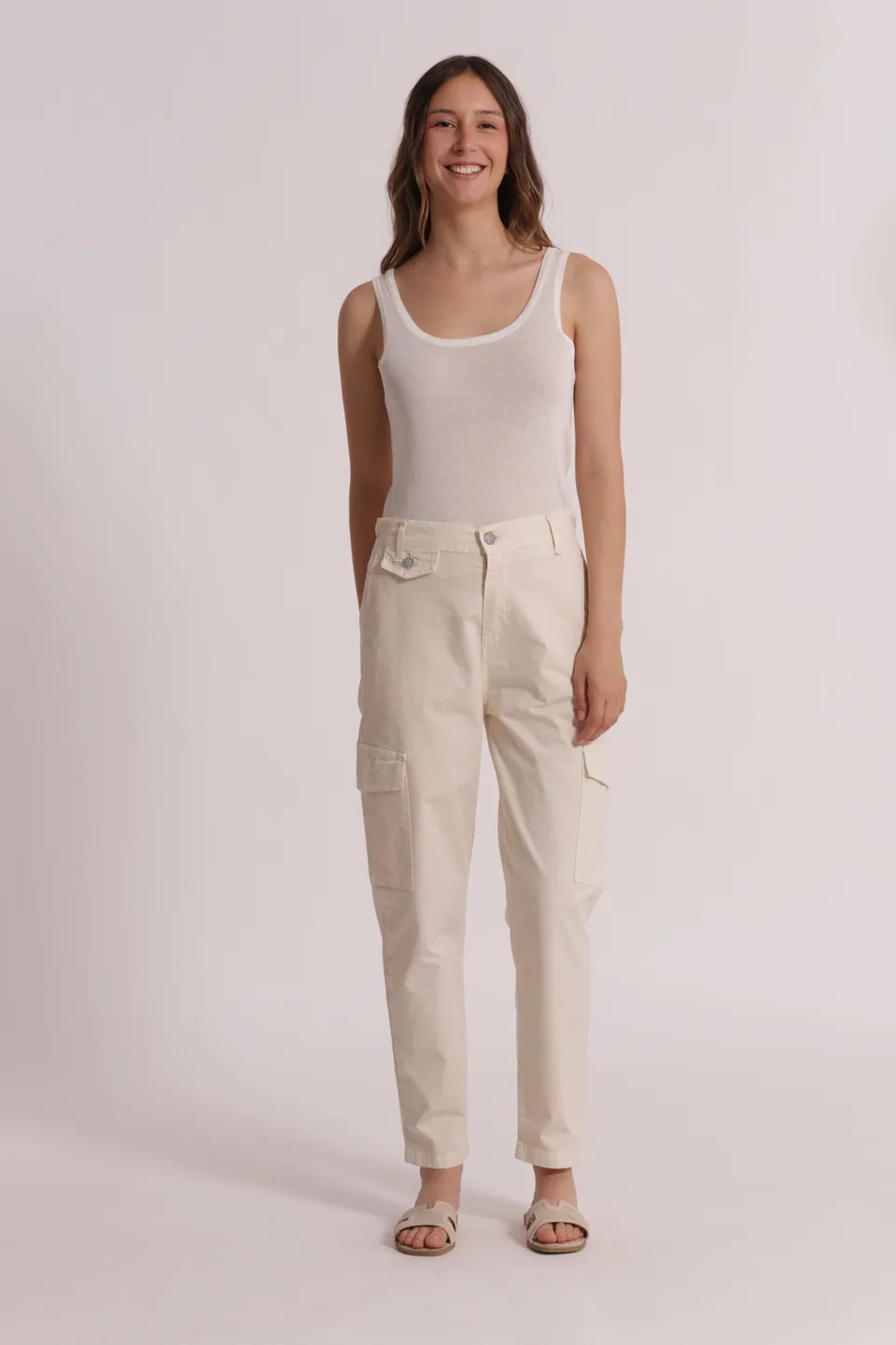Mimi Mua pantalone tasconi bengalina burro