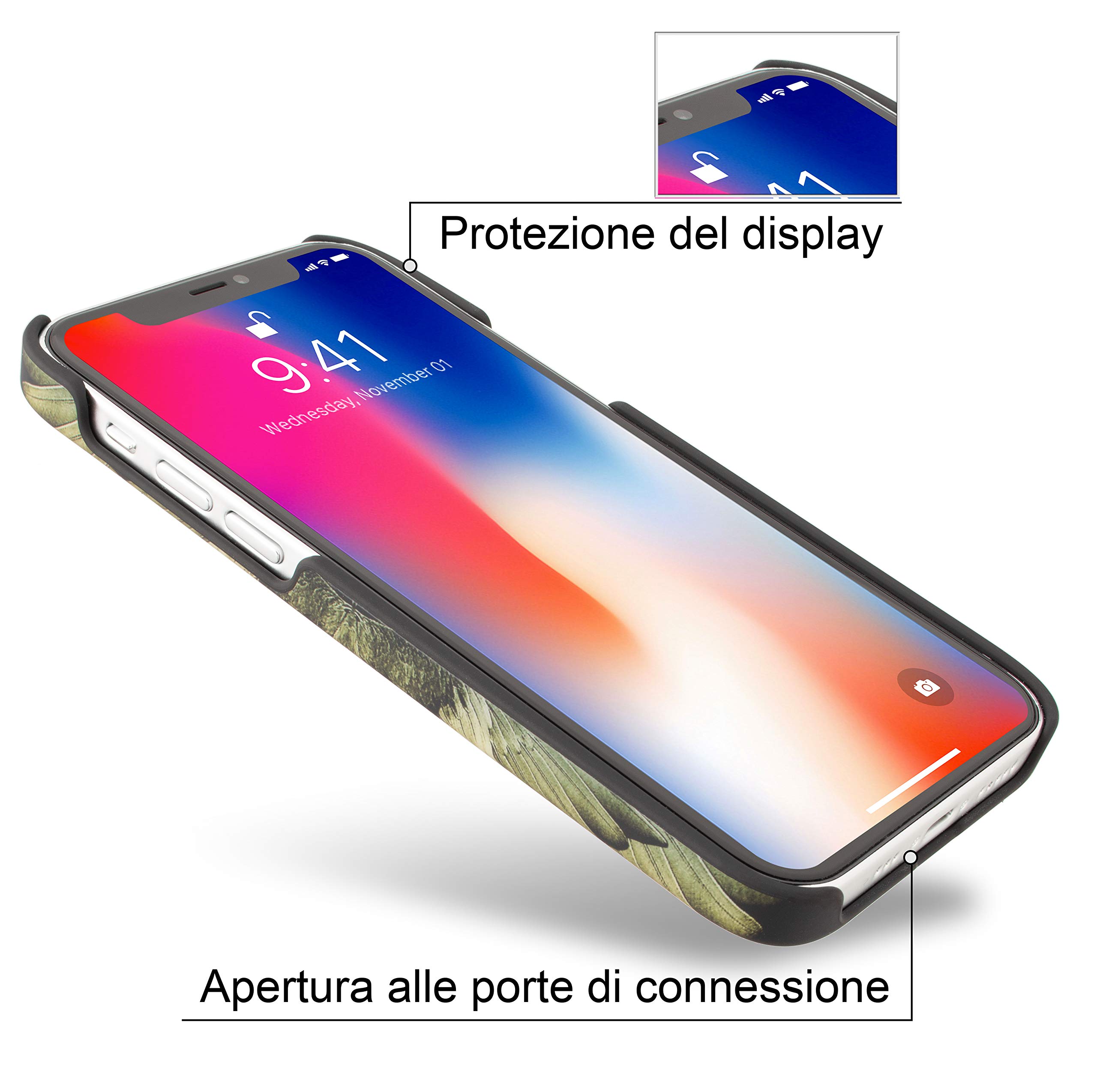 Marcelo Burlon County of Milan iPhone 12 custodia rigida con vetro 9H slim