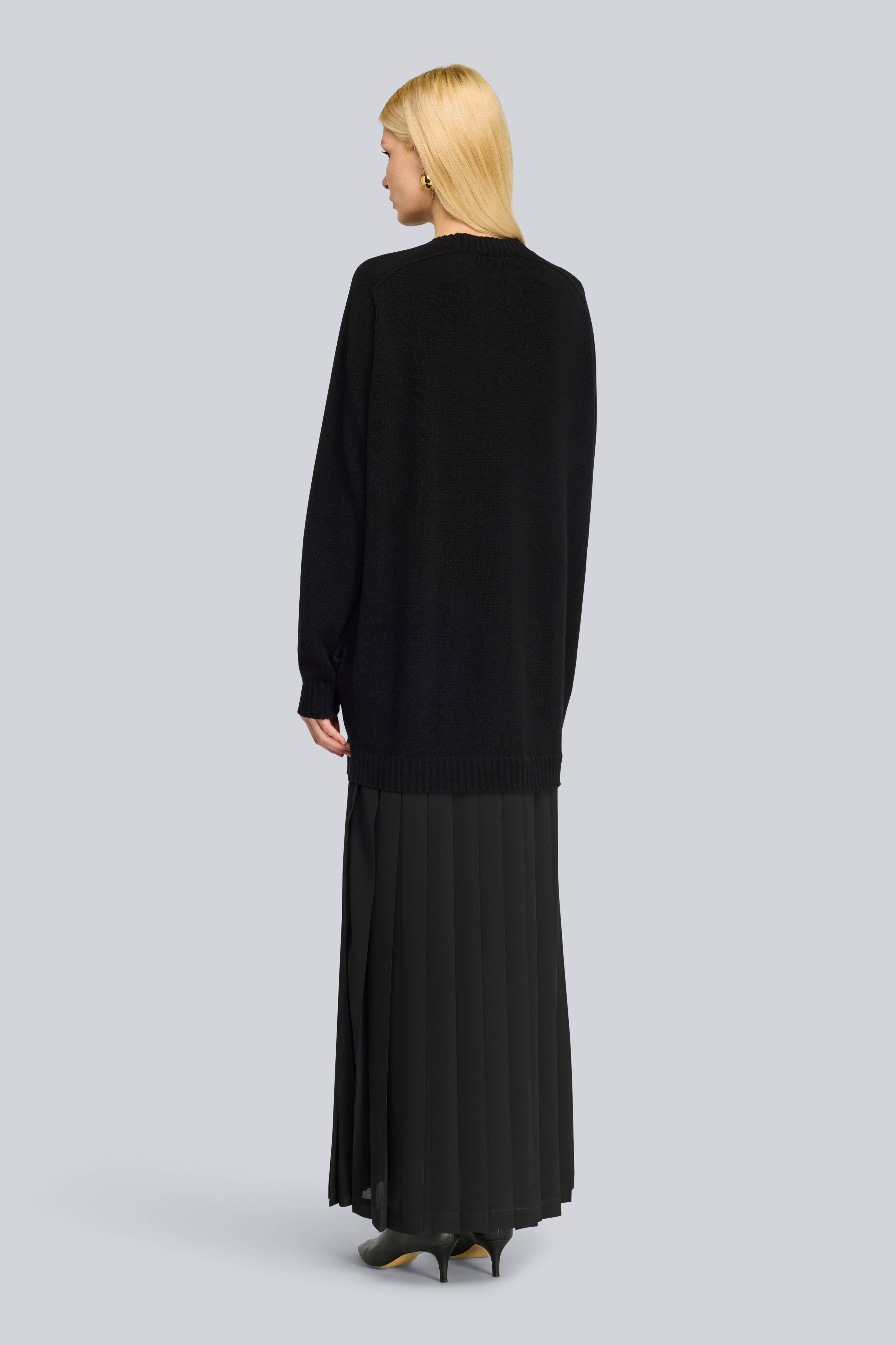 Semicouture Melisa abito maglia merino gonna plisse