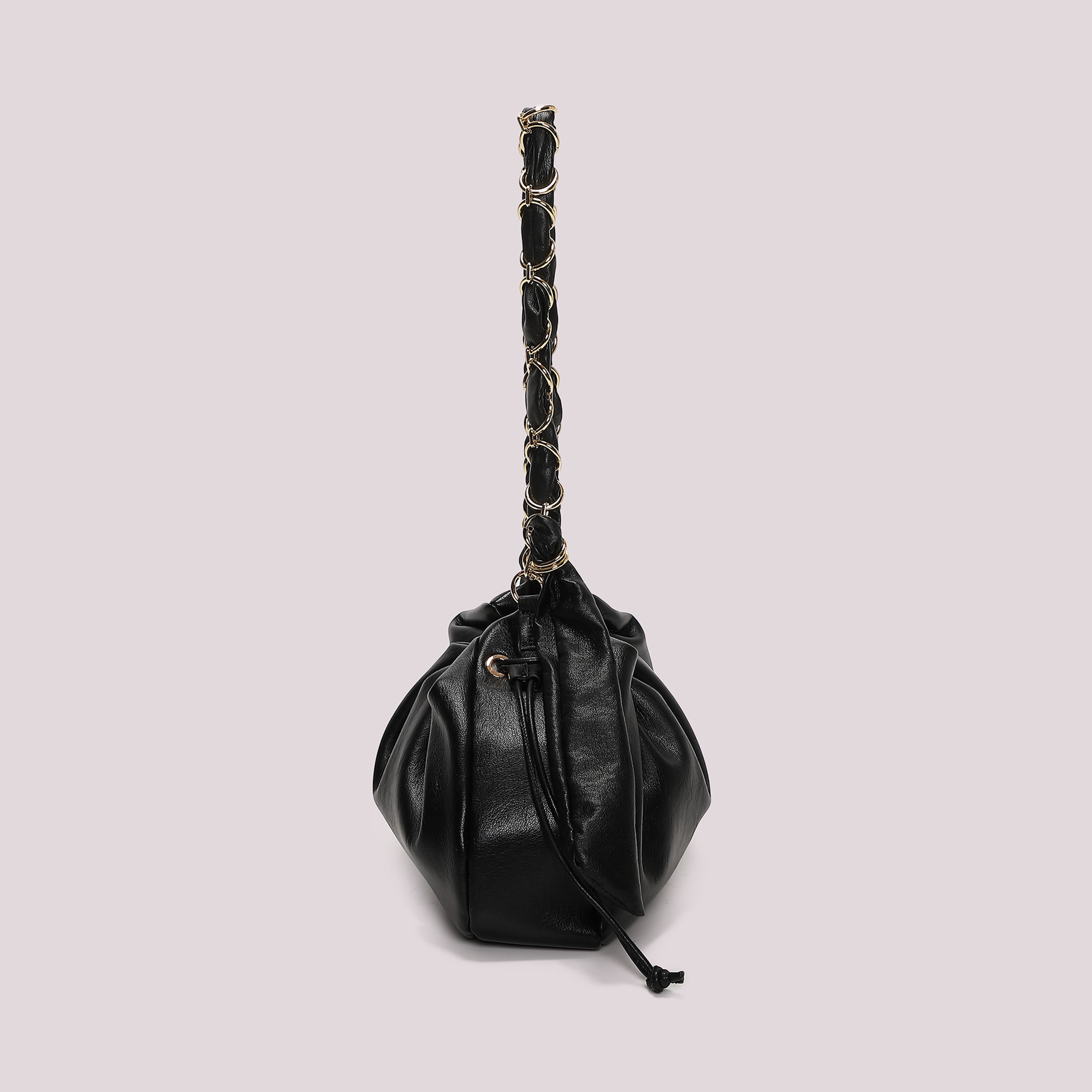 Mimi Mua Borsa Spalla Catena Manici Nero Ecopelle