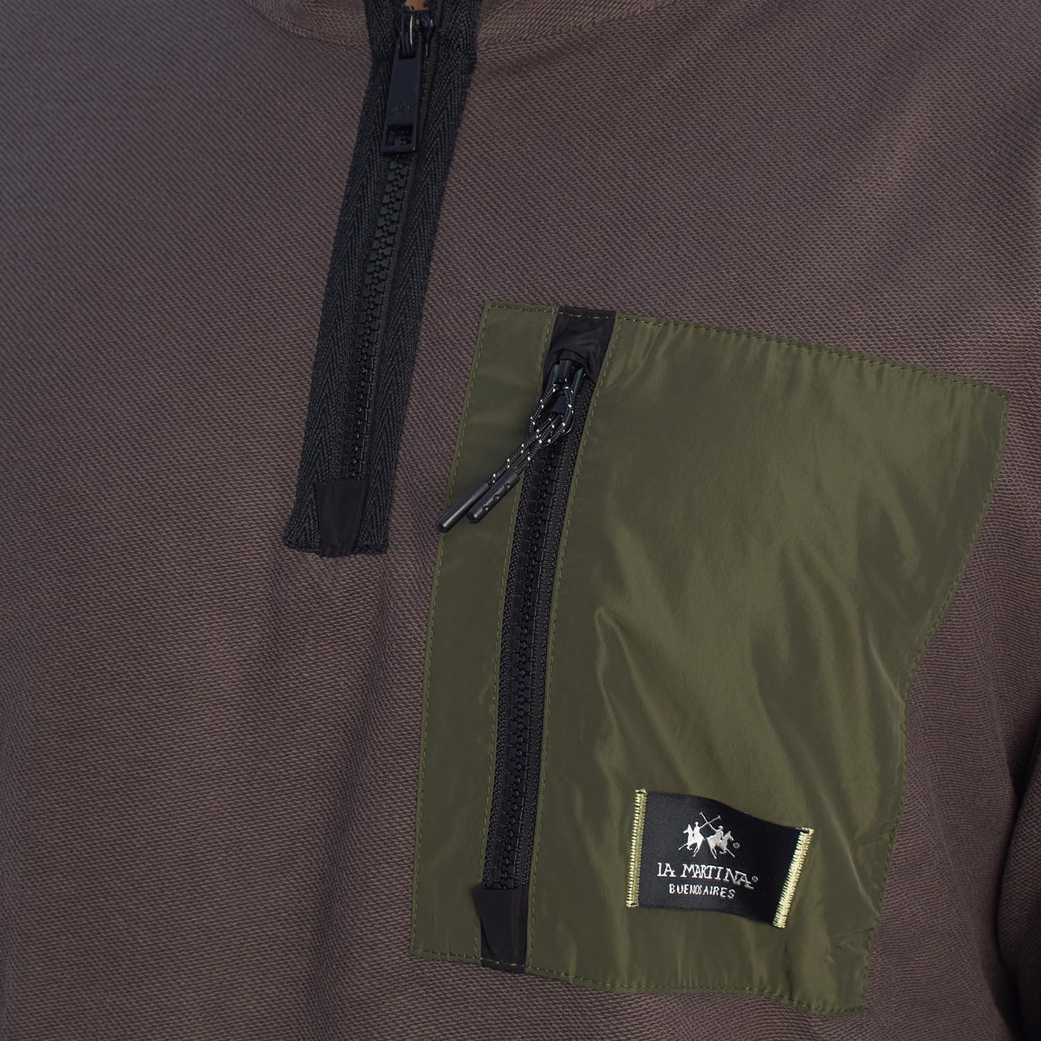 La Martina YMF601-FP565 Felpa uomo pile mezza zip M