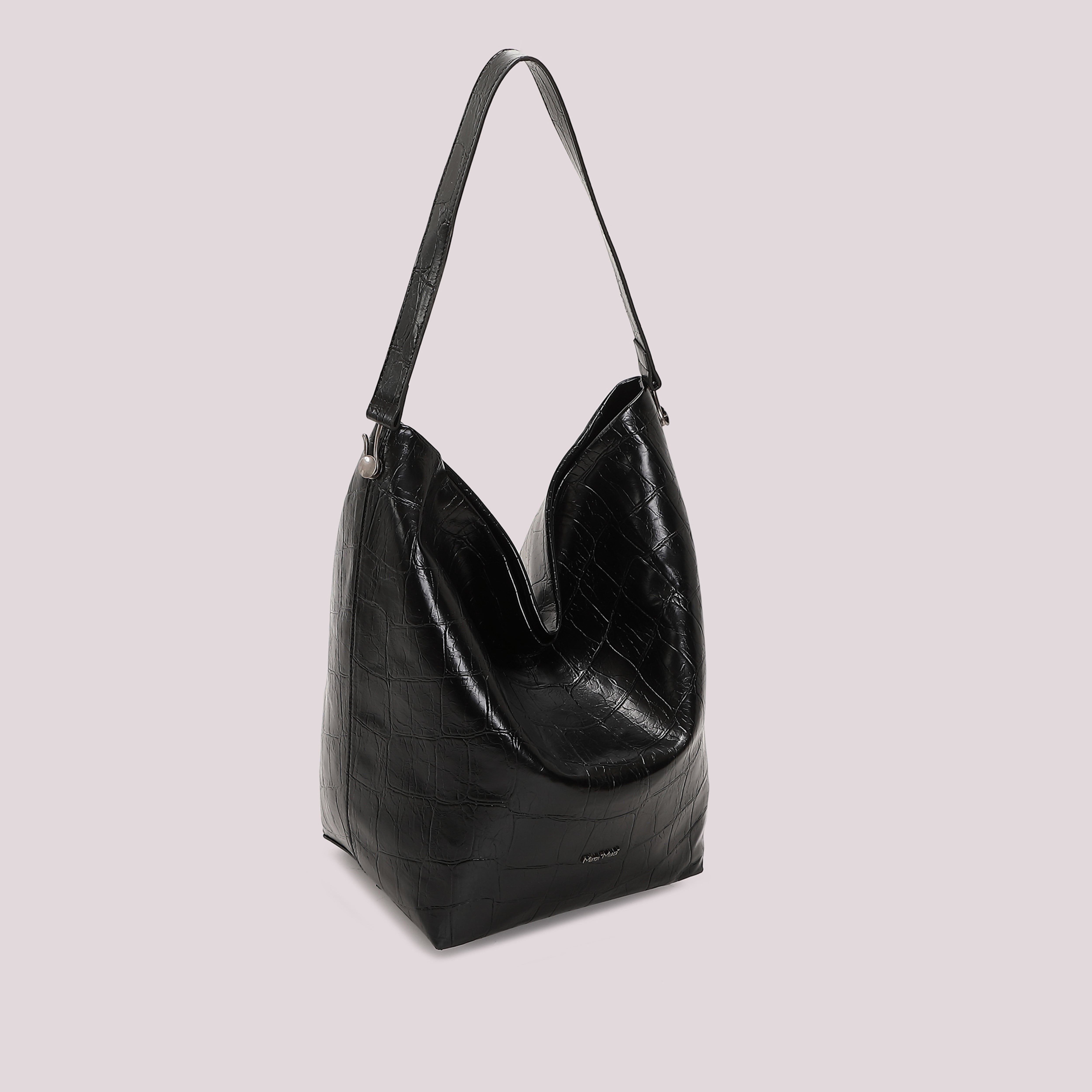Mimi Mua borsa sacca effetto cocco nero capiente