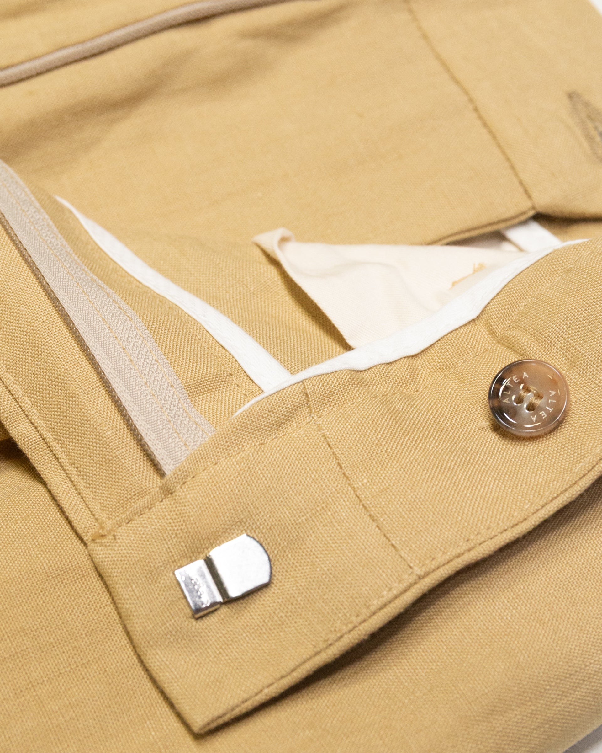 Altea Ronny pantalone chino lino beige con pinces