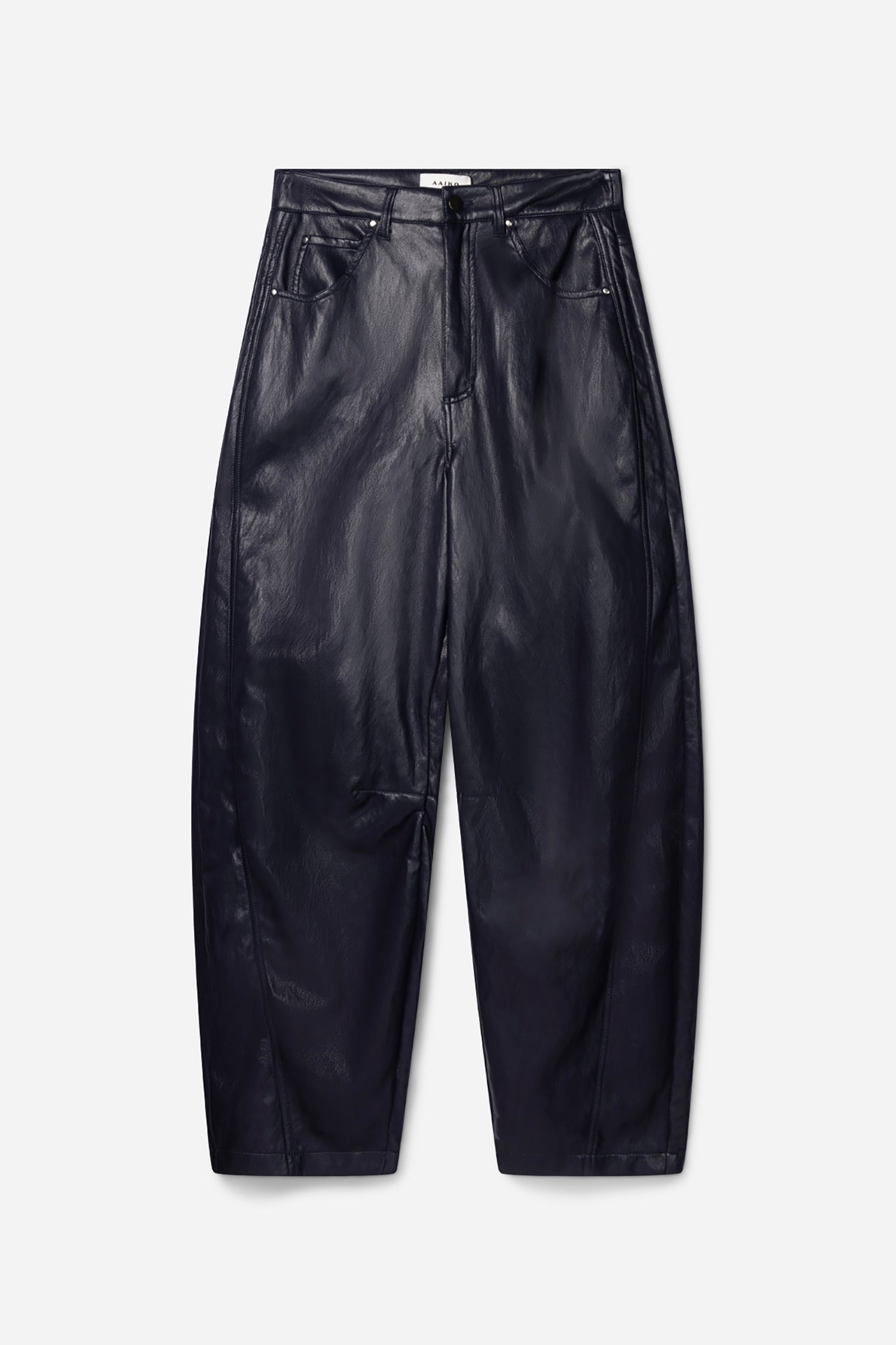 Aaiko Quin pantaloni blu scuro effetto pelle