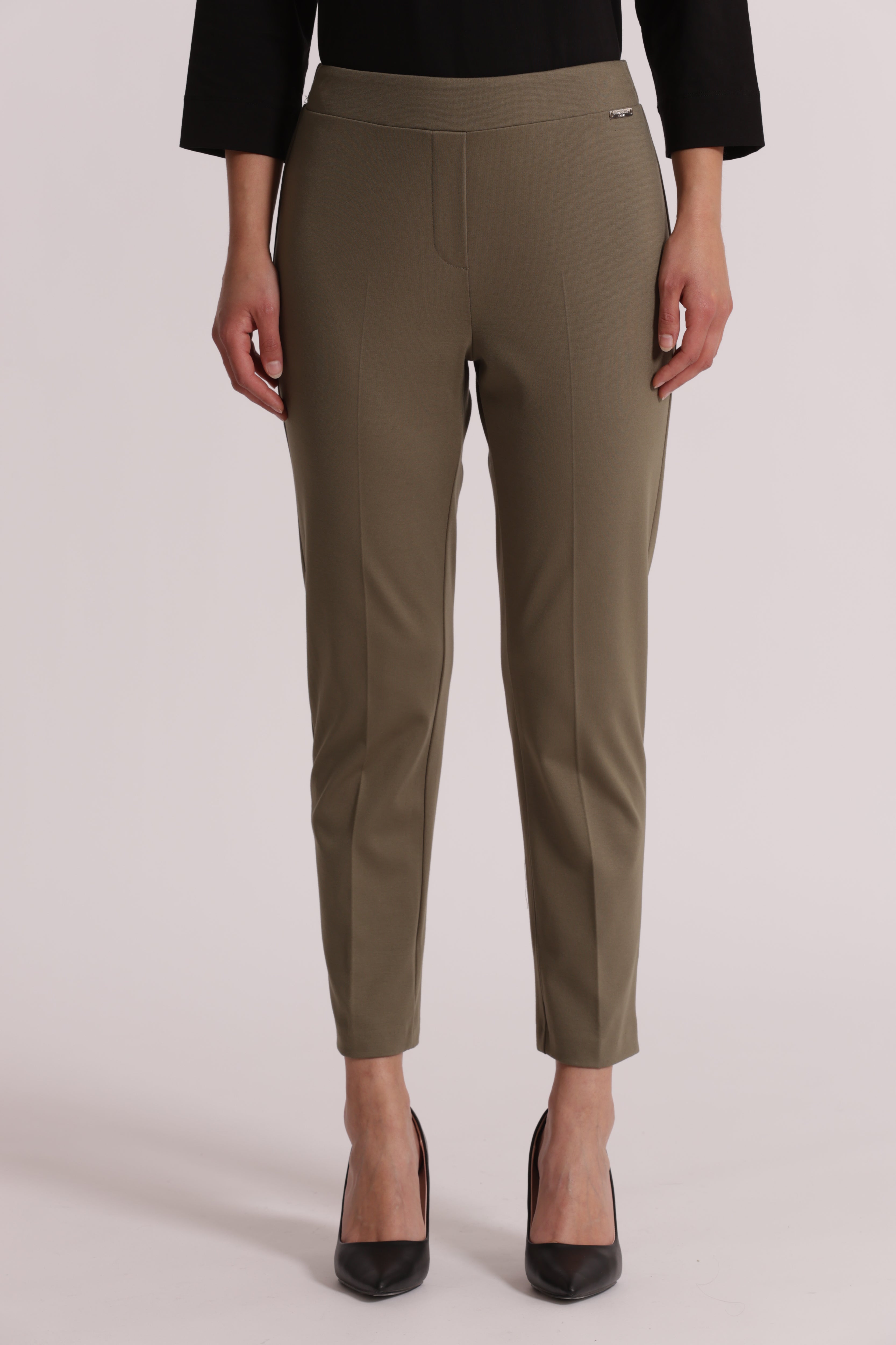 Mimi Mua Basic pantalone punto Milano elastico bianco viscosa