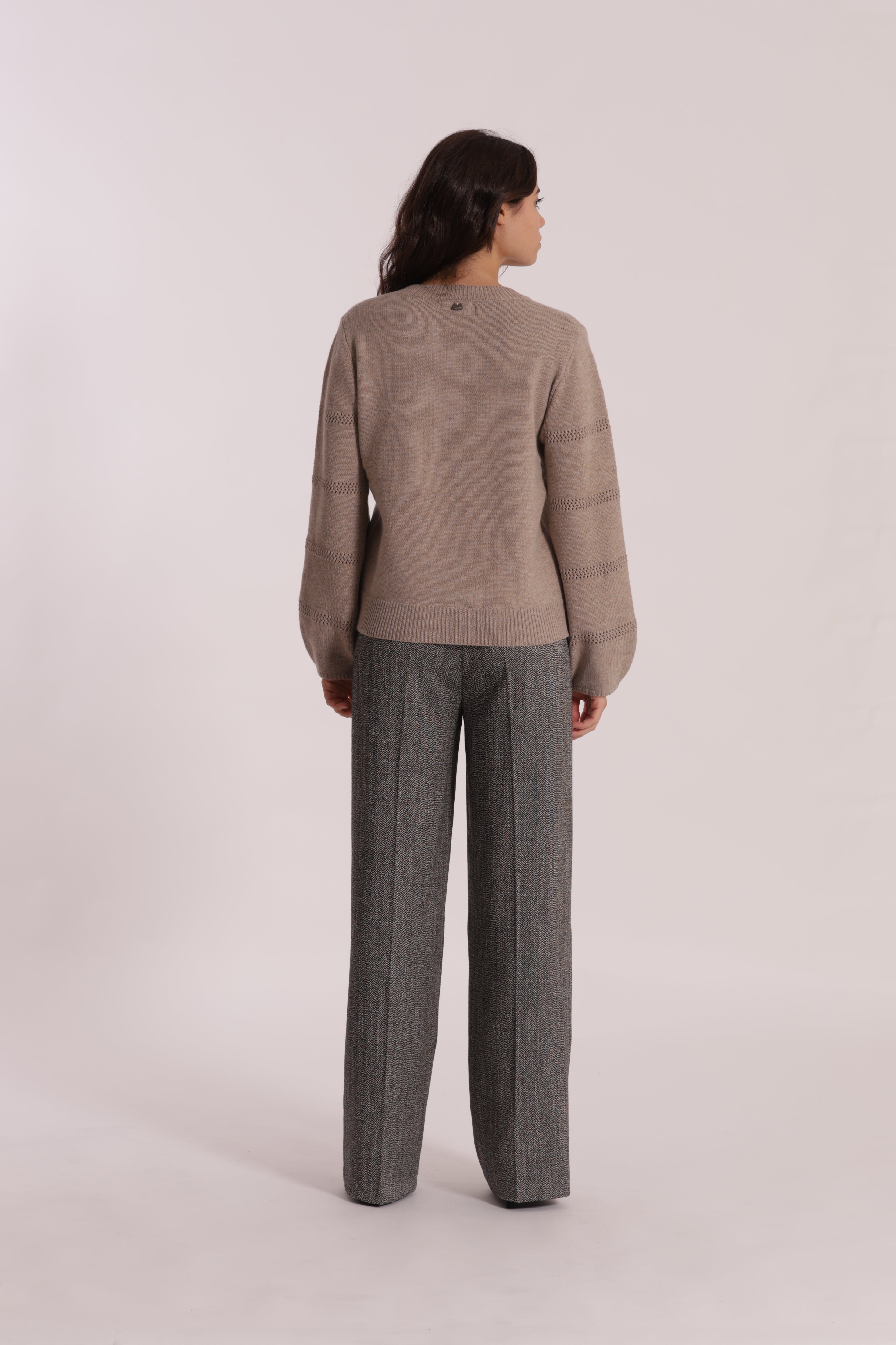 Mimi Mua Pantalone Palazzo Roccia spigato similpelle