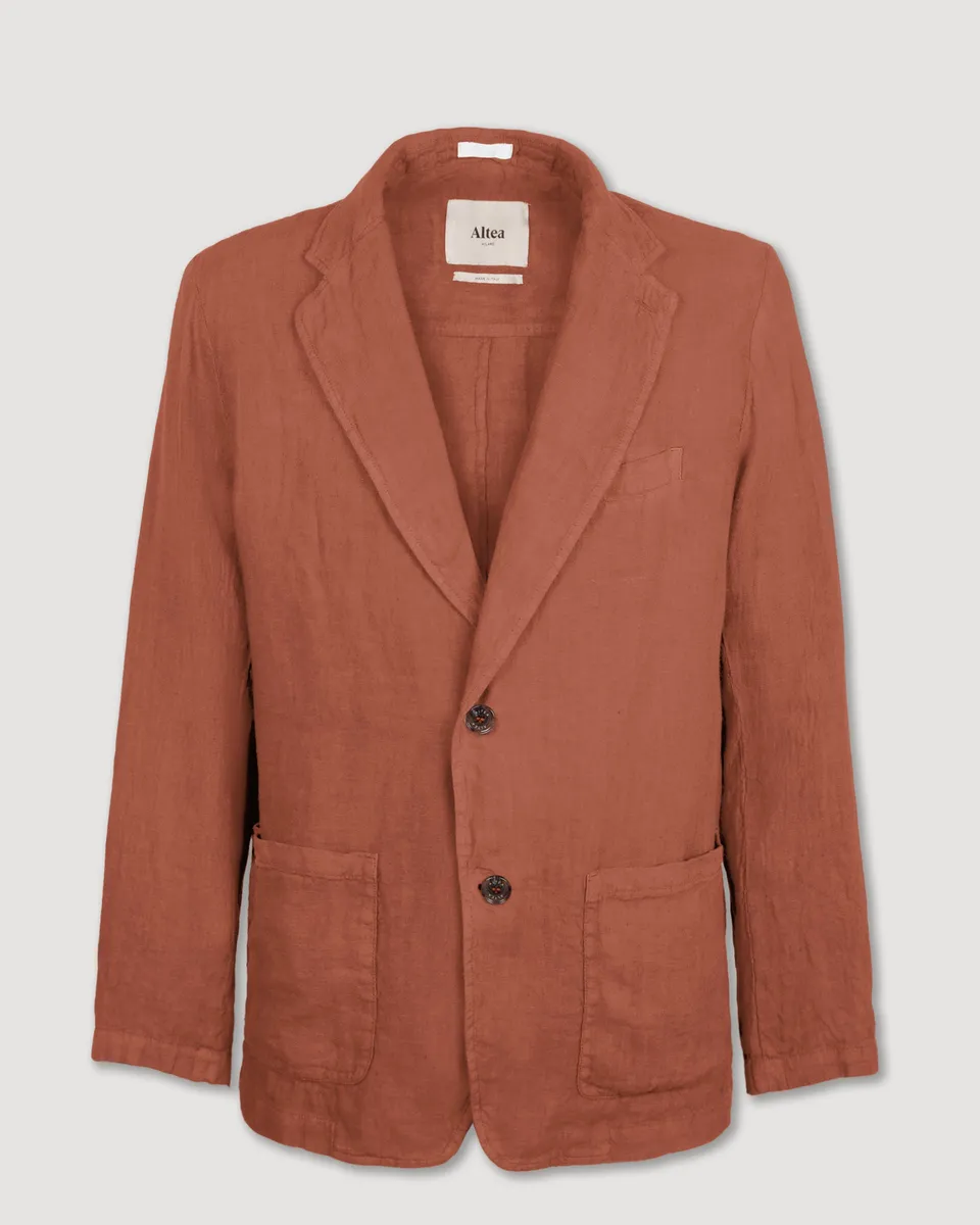 Altea Aaron blazer lino arancione cotto sfoderato