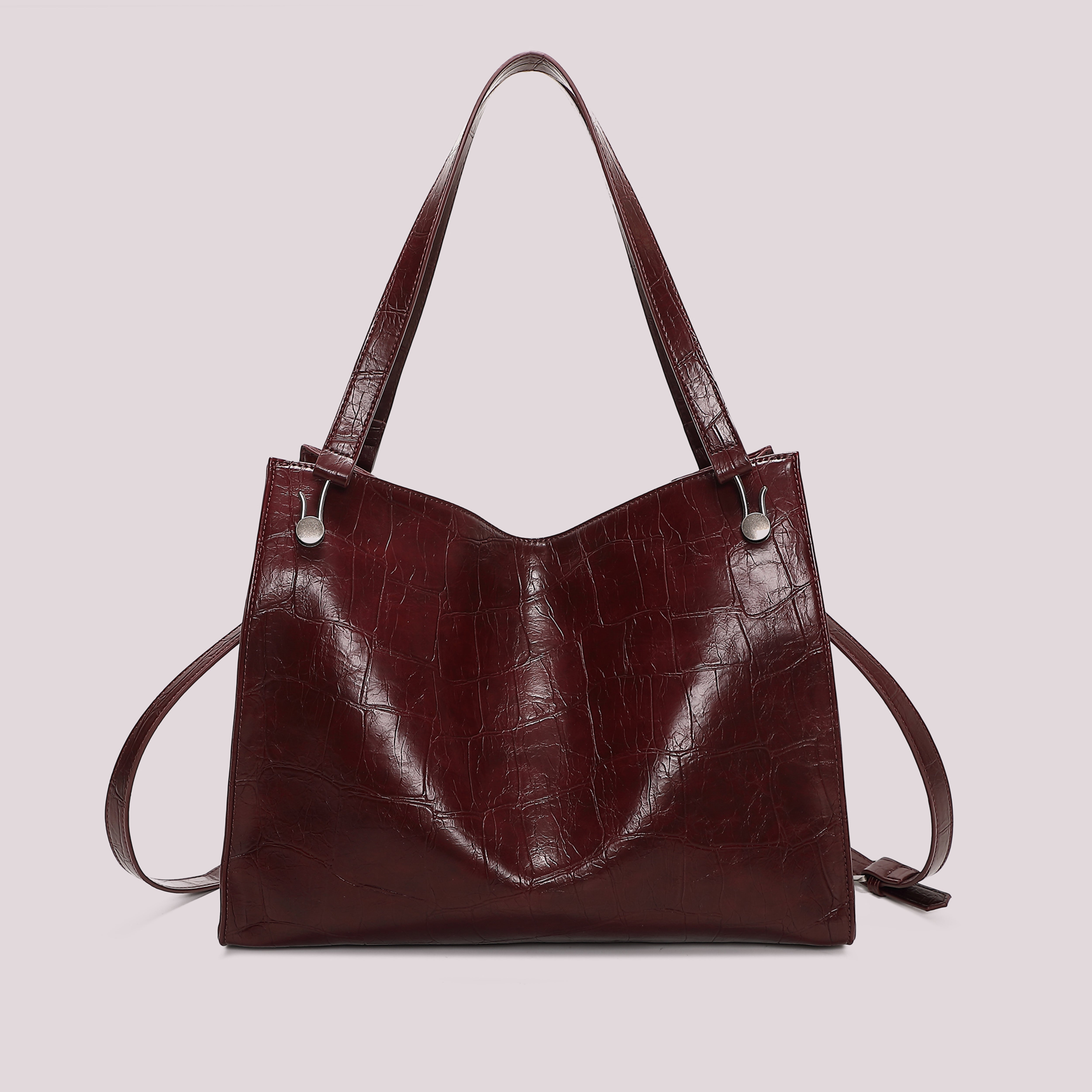 Mimi Mua Borsa Shopping Effetto Cocco Nero 36 cm