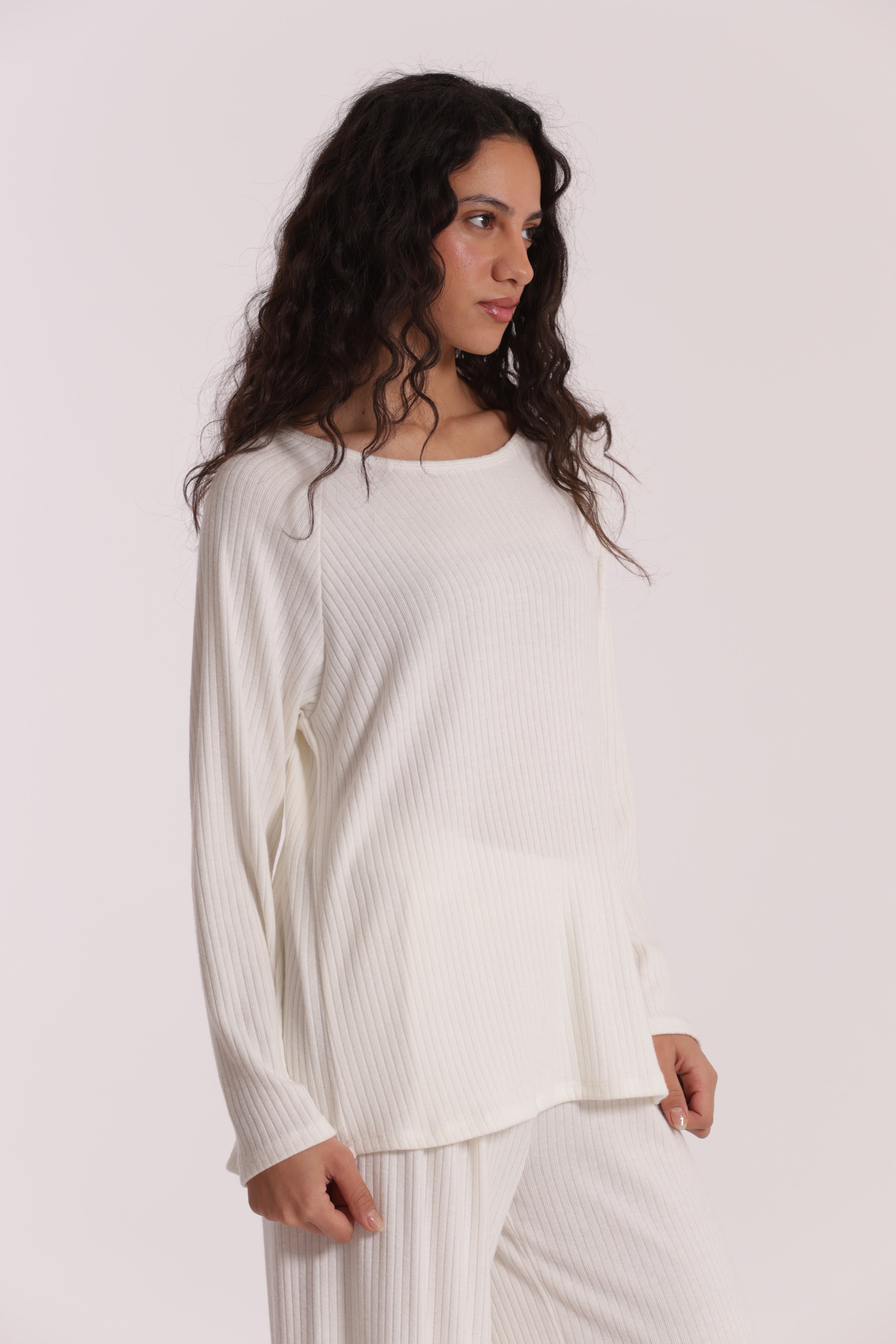 Mimi Mua Over a Coste maglia nera a coste